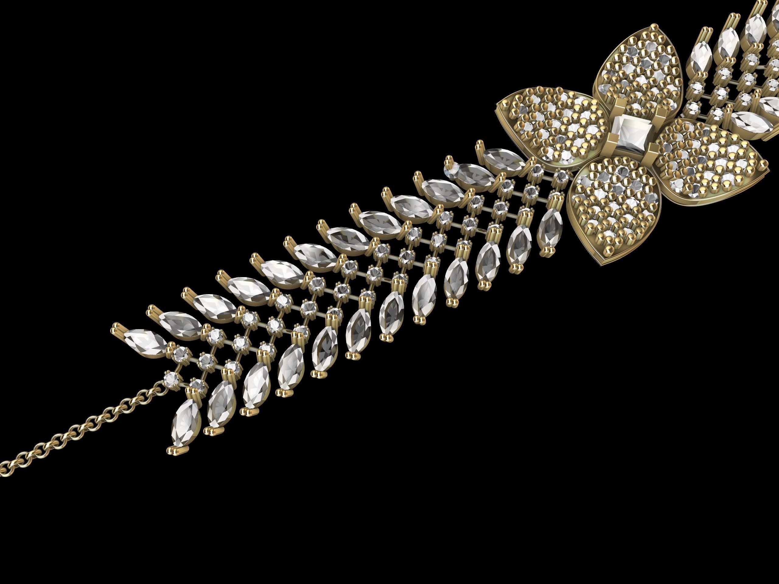 pave diamond bracelet stl verified 3D print model_7
