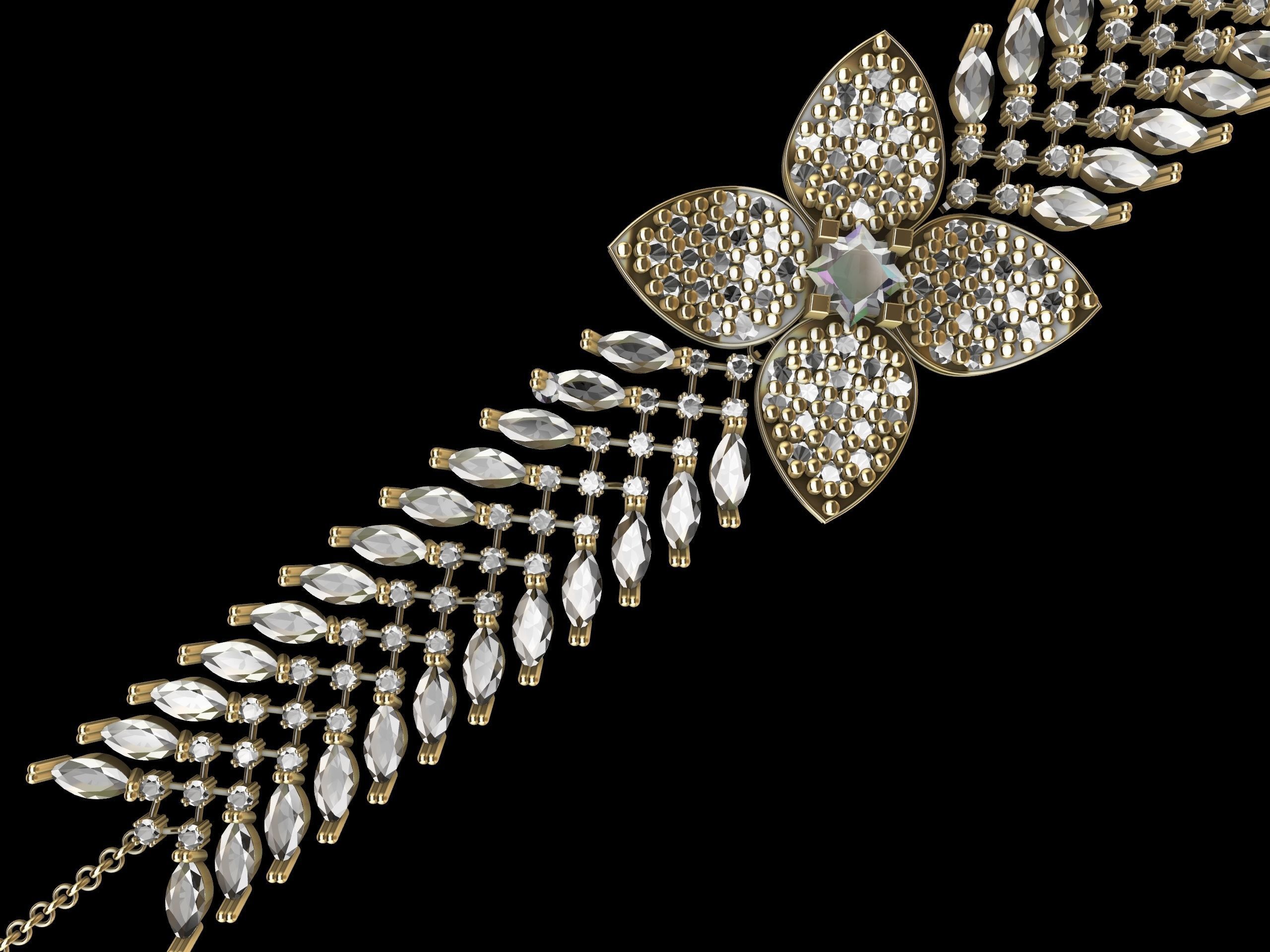 pave diamond bracelet stl verified 3D print model_2
