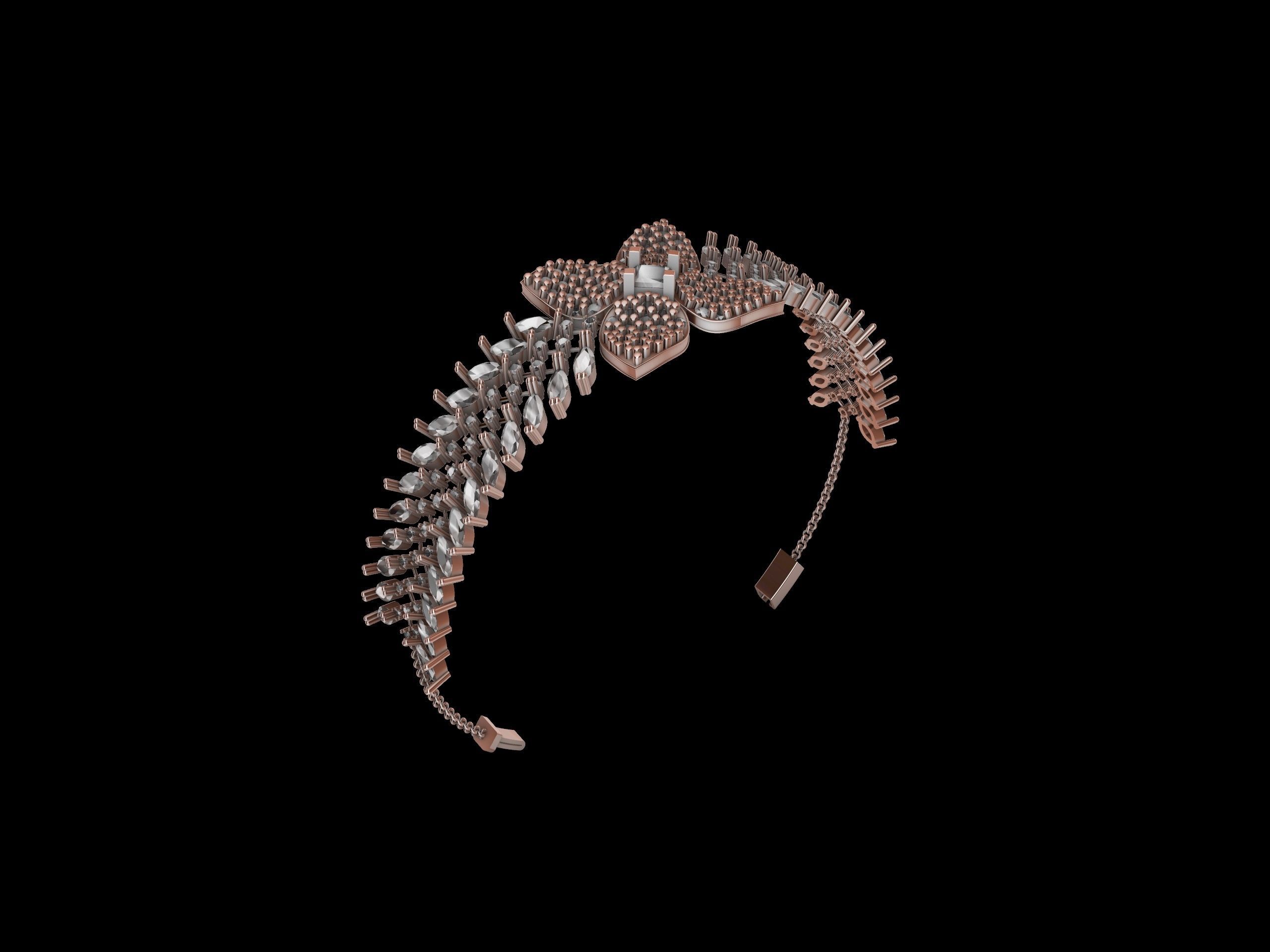 pave diamond bracelet stl verified 3D print model_26