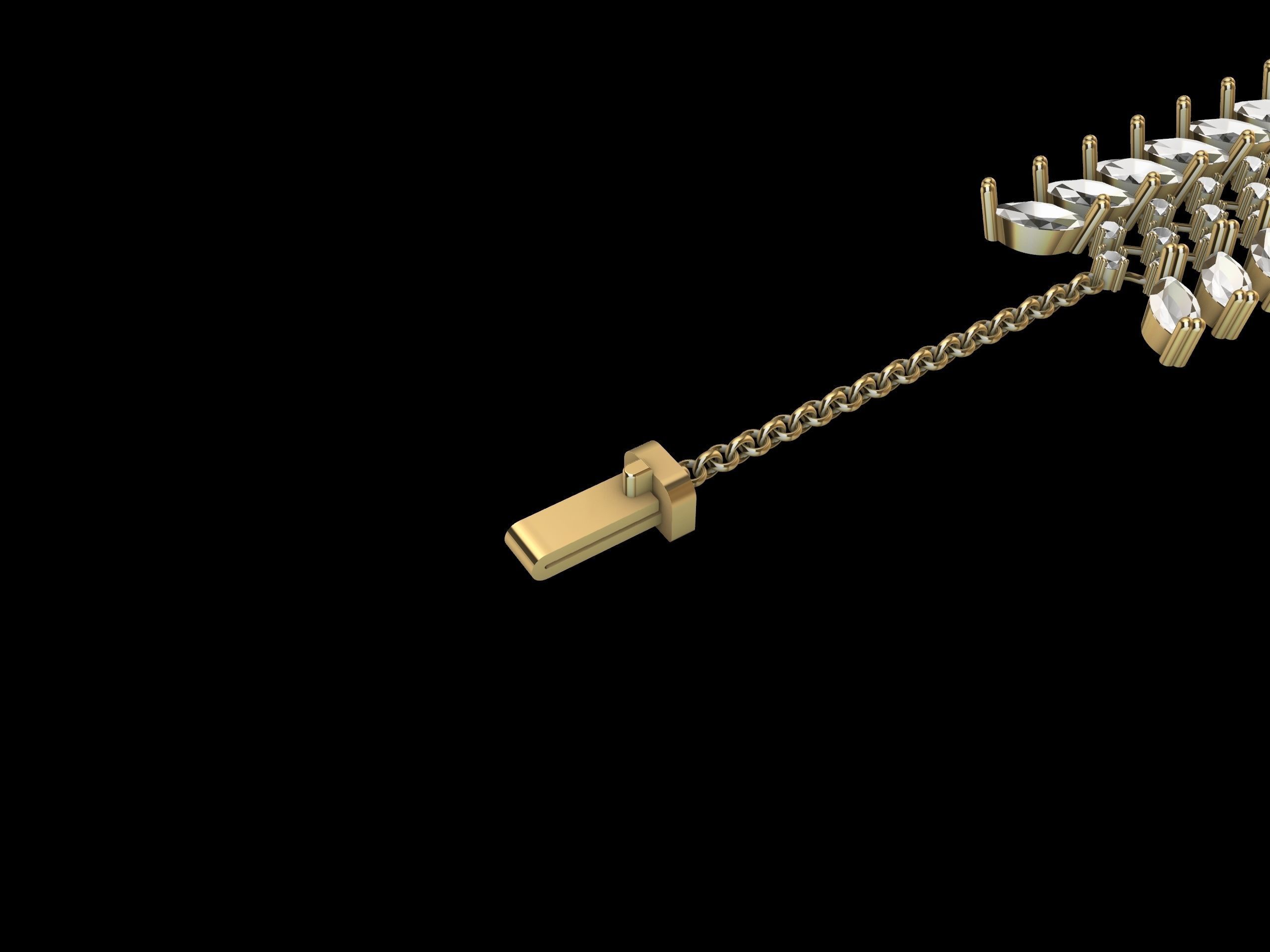 pave diamond bracelet stl verified 3D print model_4