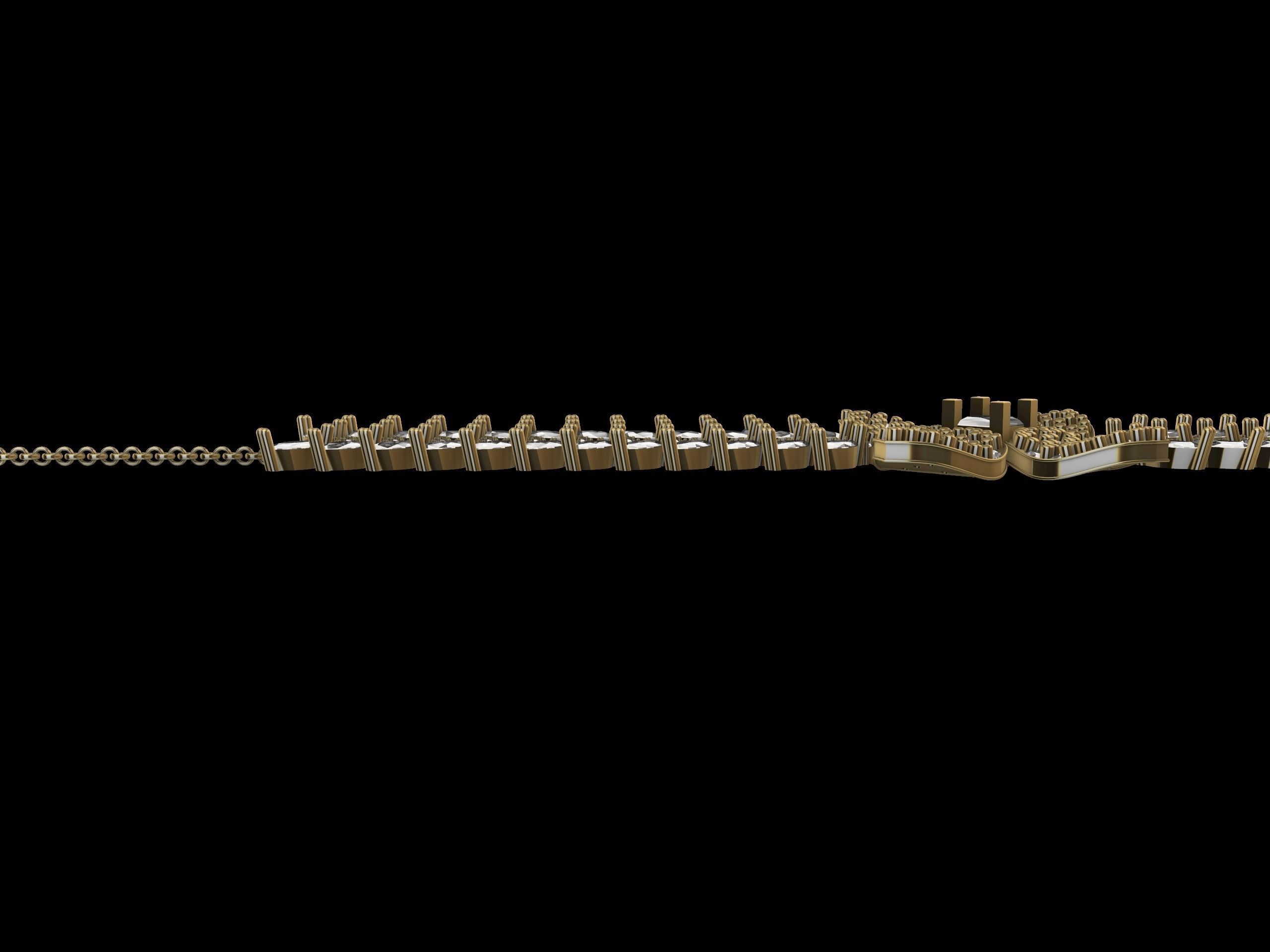 pave diamond bracelet stl verified 3D print model_8