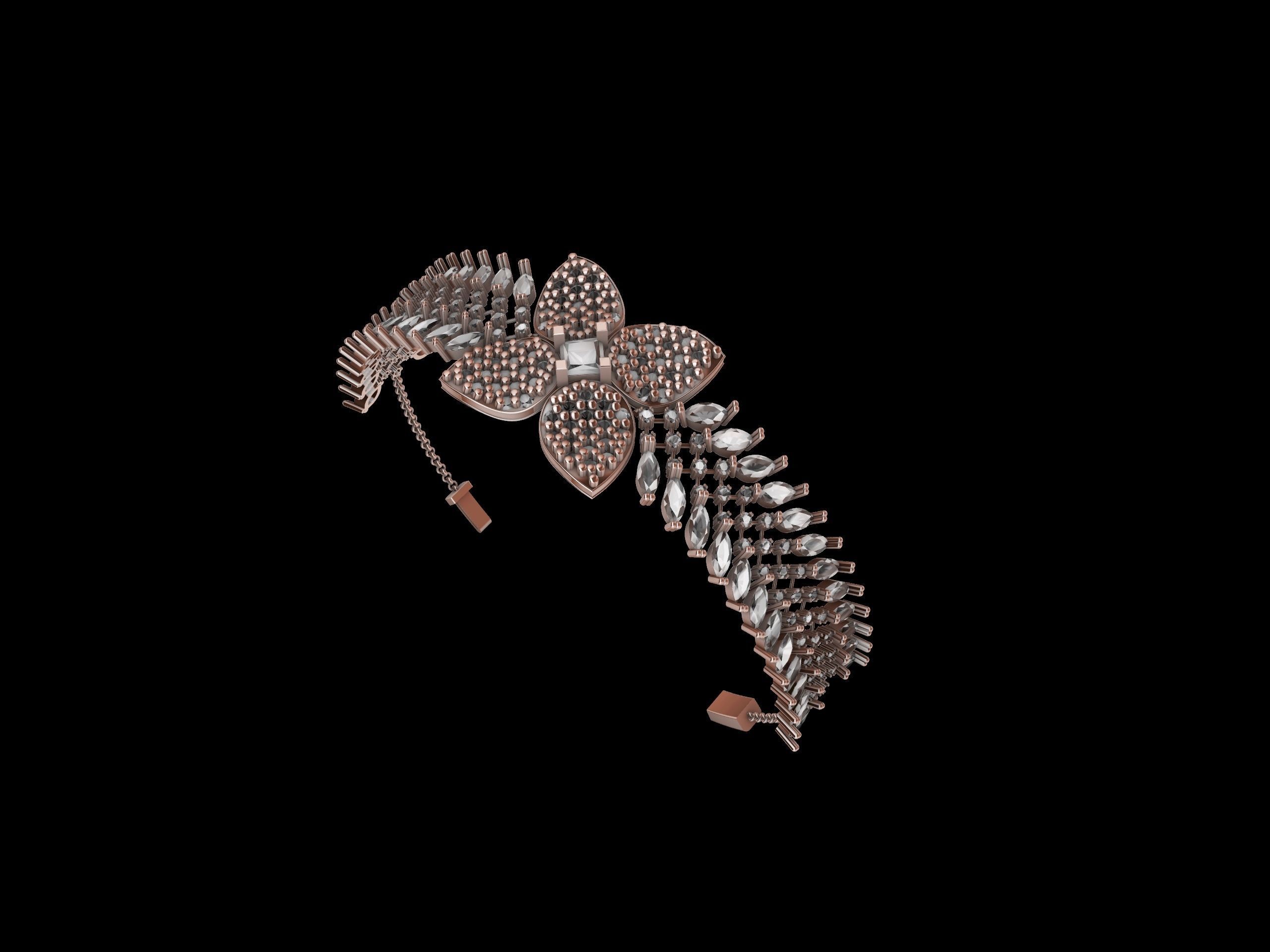 pave diamond bracelet stl verified 3D print model_27