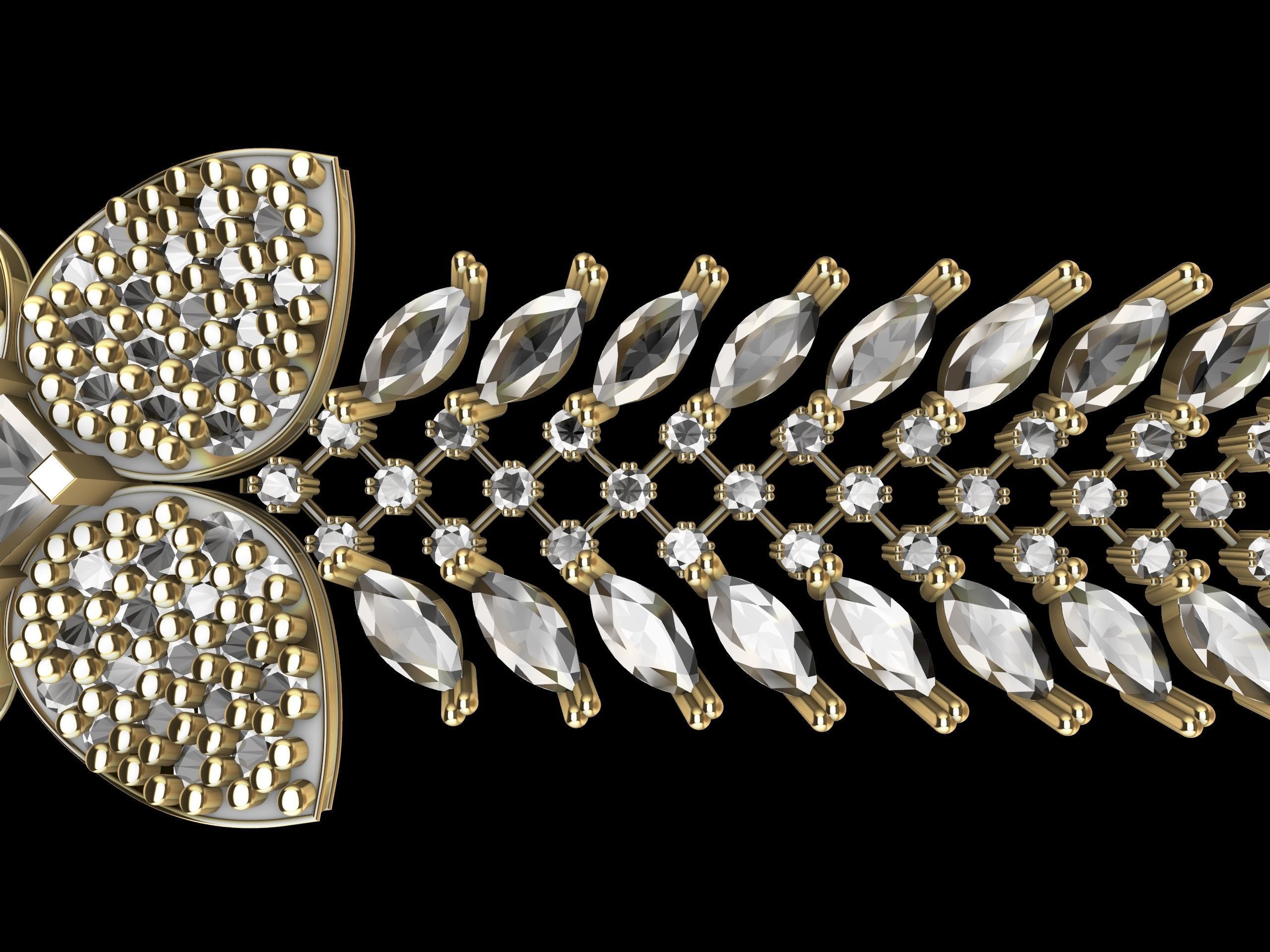 pave diamond bracelet stl verified 3D print model_11