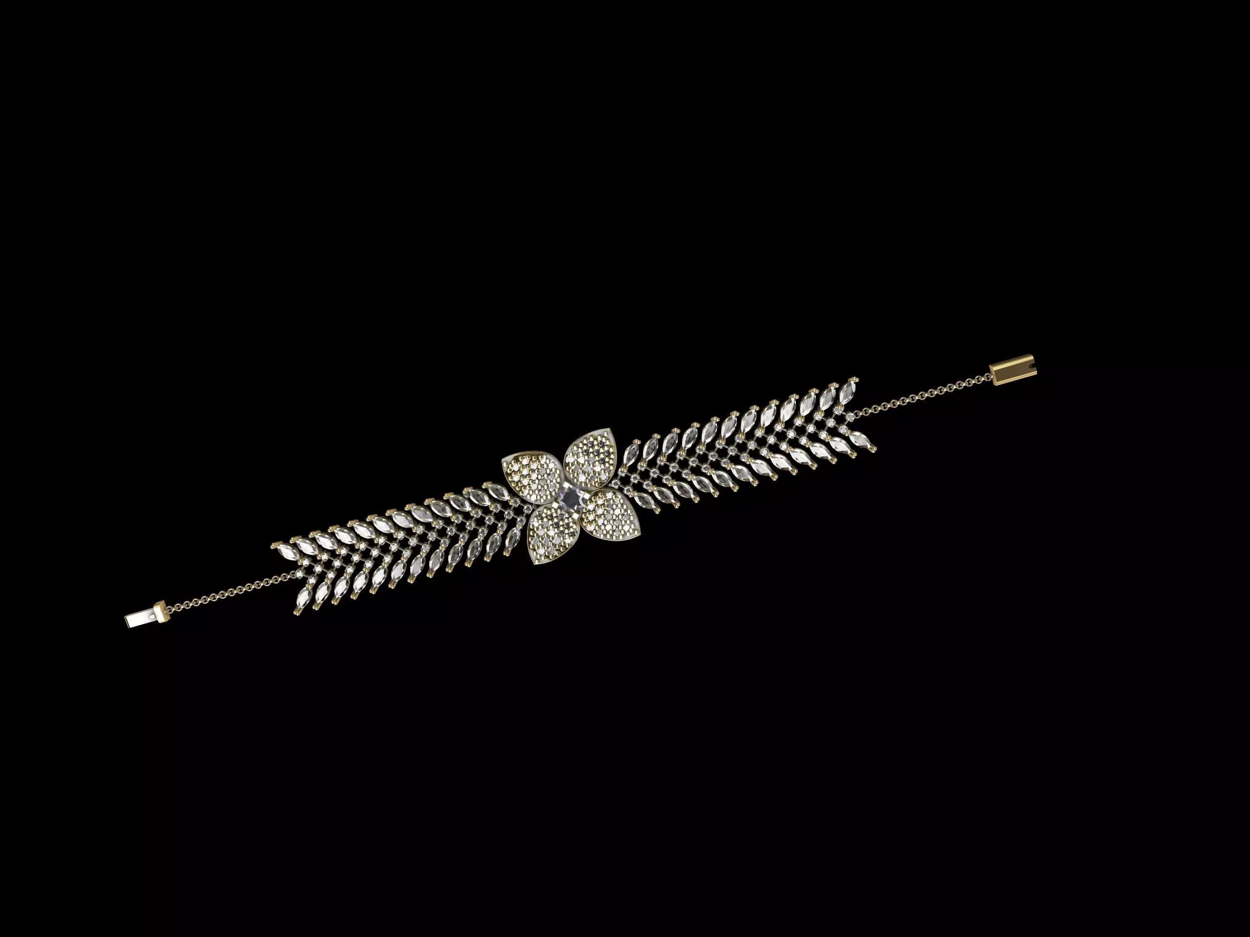 pave diamond bracelet stl verified 3D print model_0