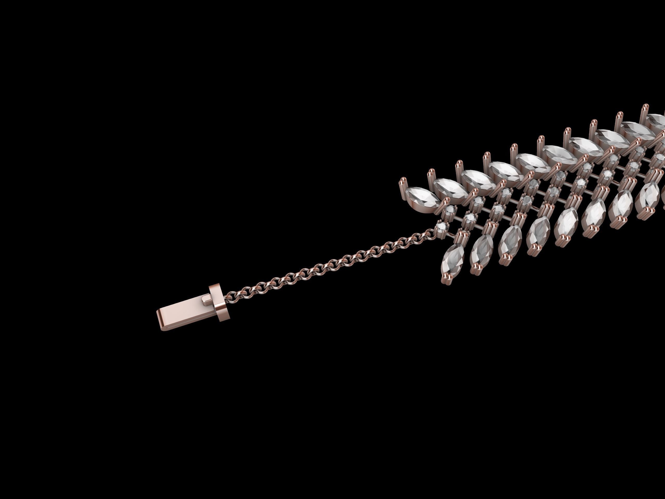 pave diamond bracelet stl verified 3D print model_15