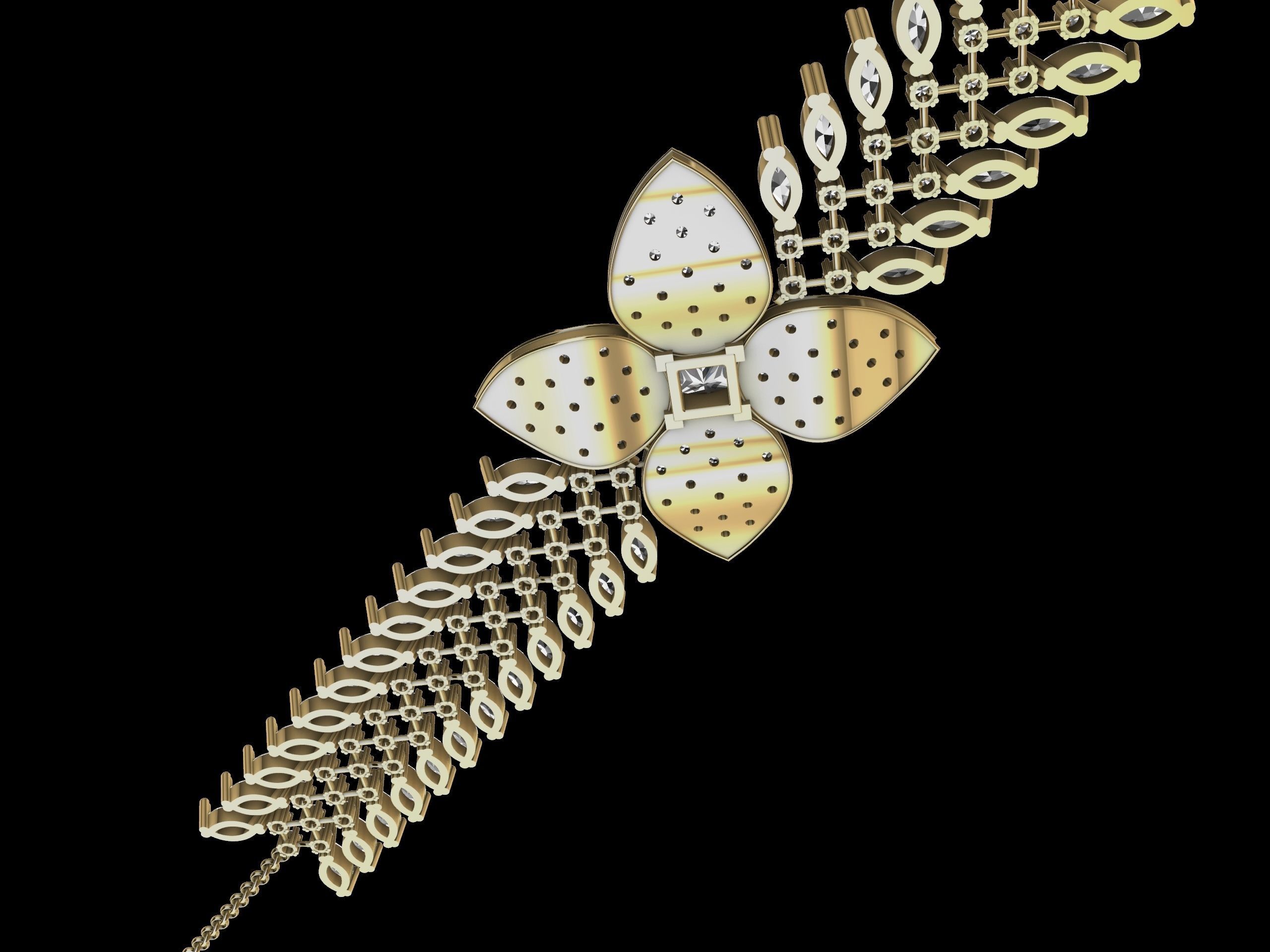pave diamond bracelet stl verified 3D print model_5
