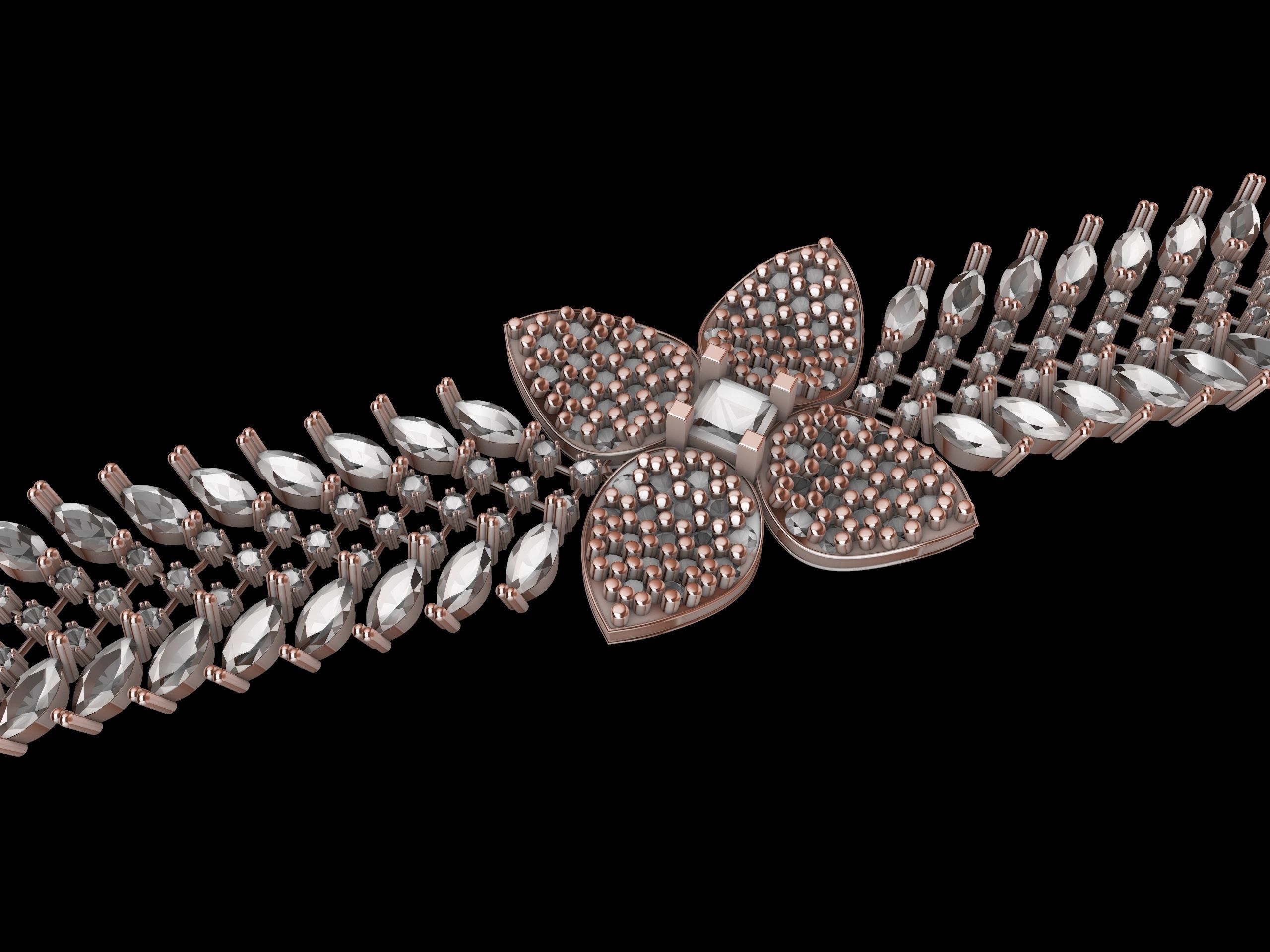 pave diamond bracelet stl verified 3D print model_13