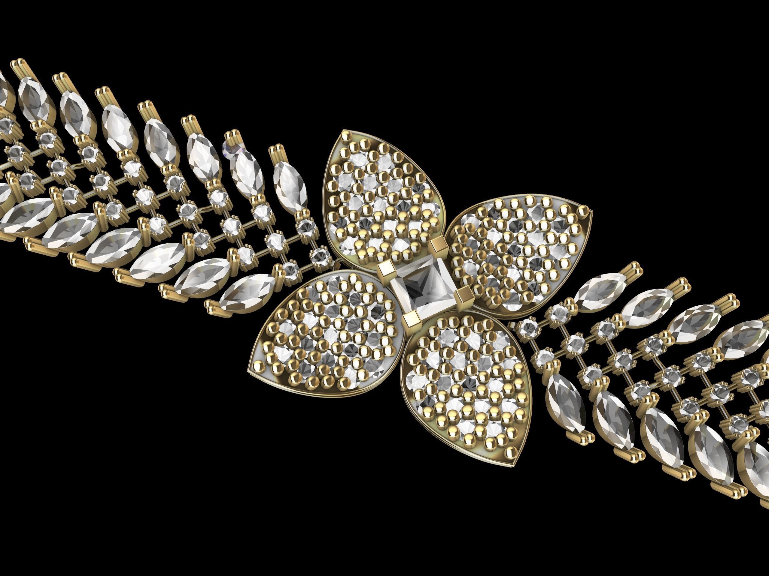 pave diamond bracelet stl verified 3D print model_6