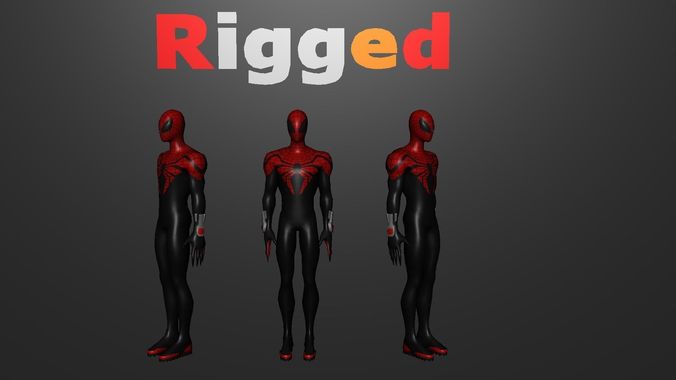 Spiderman Superior Rigged Low-poly 3D model
