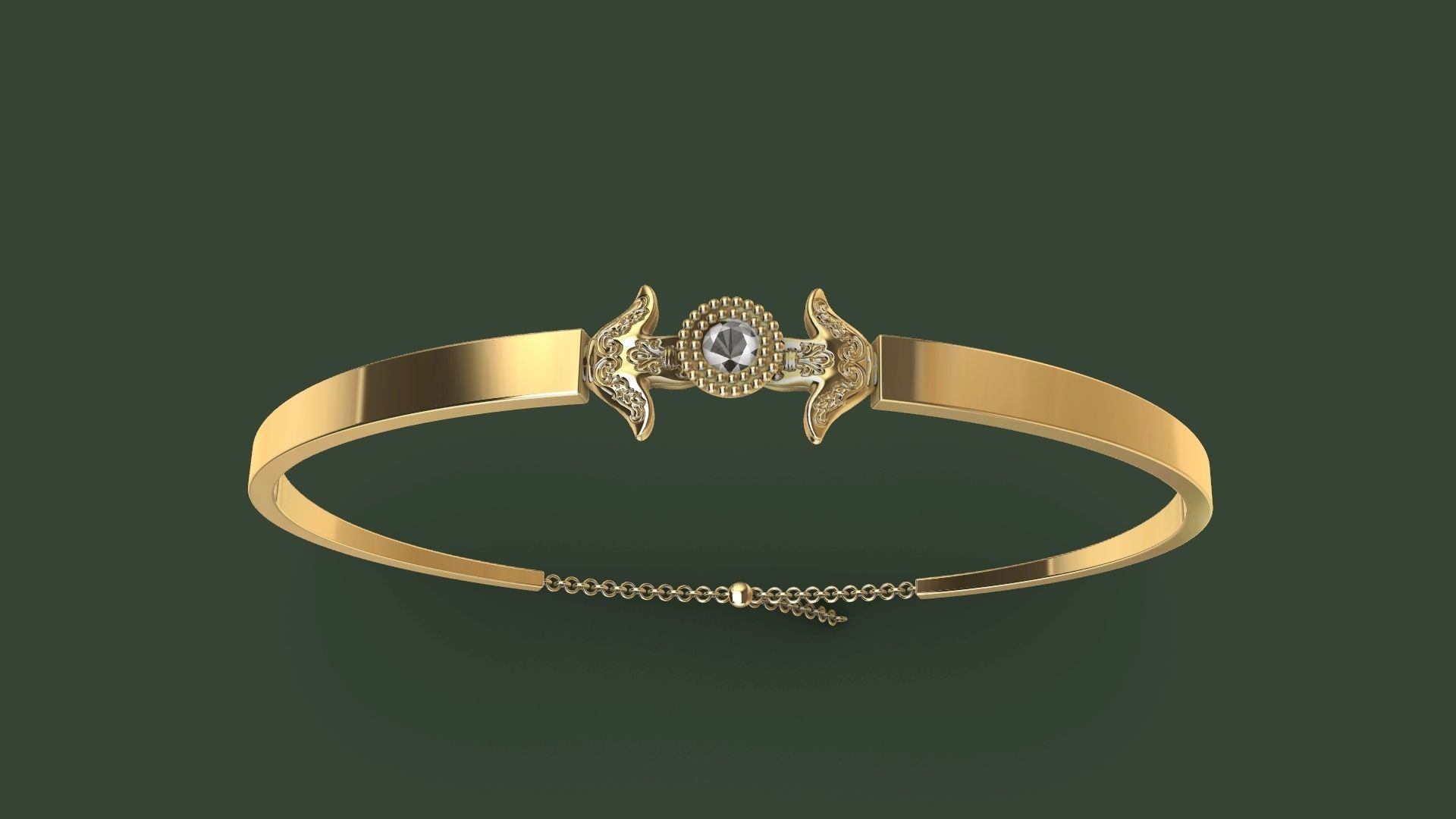 elegant ornament bracelet stl verified 3D print model_3