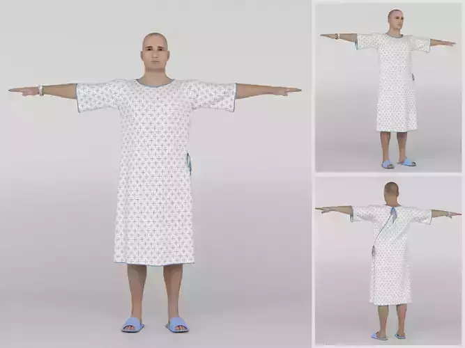Patient with White Gown 3D model