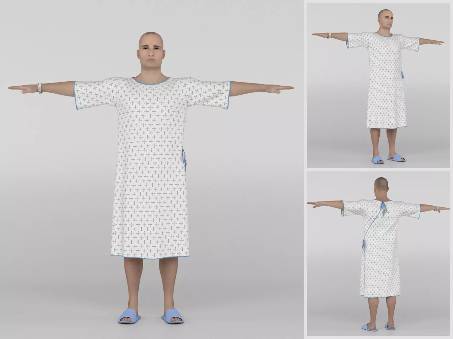Patient with White Gown 3D model
