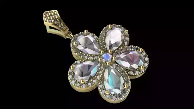 diamond flower pendant stl verified
