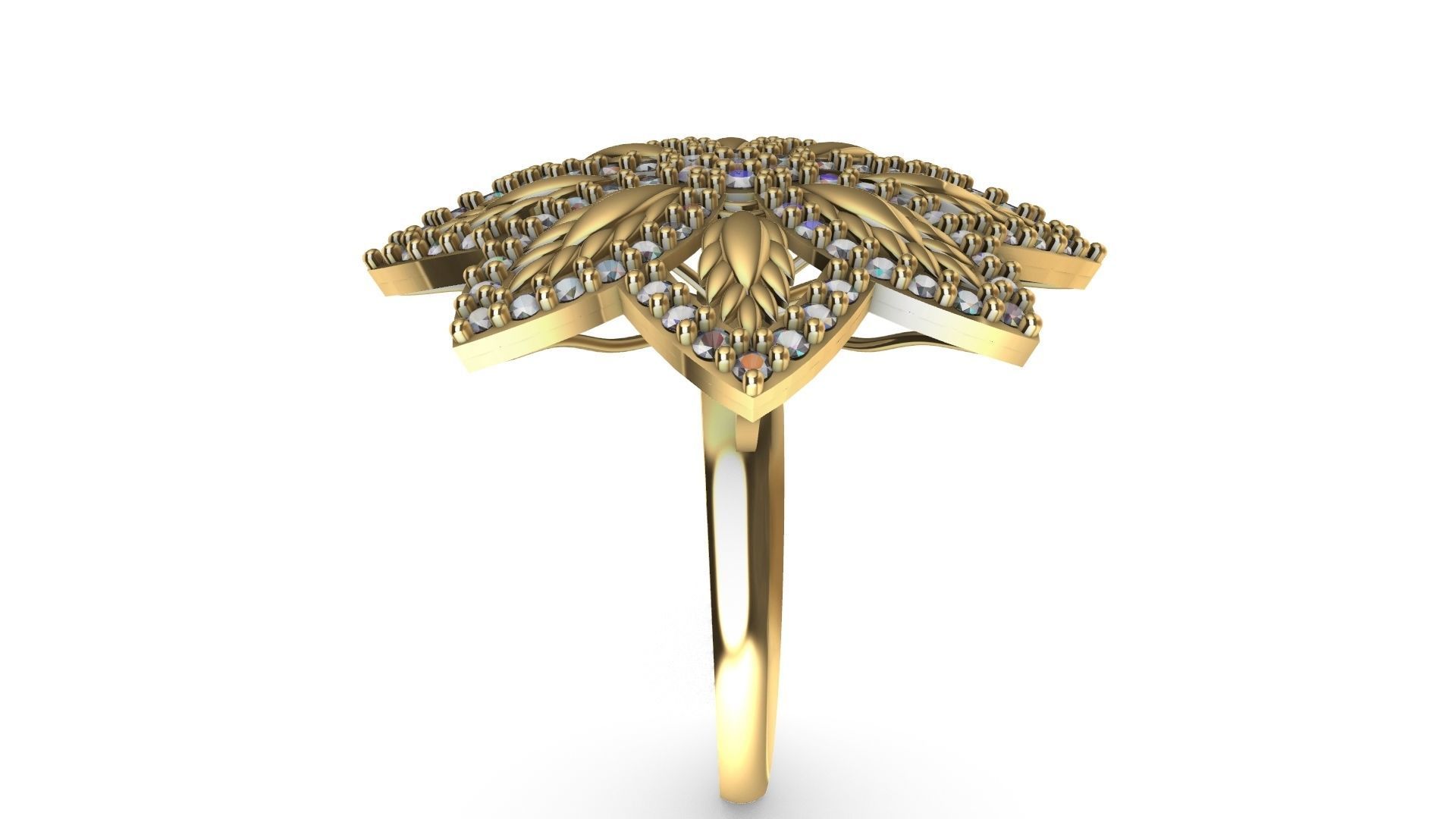 diamondring 4 petal stl verified 3D print model_16