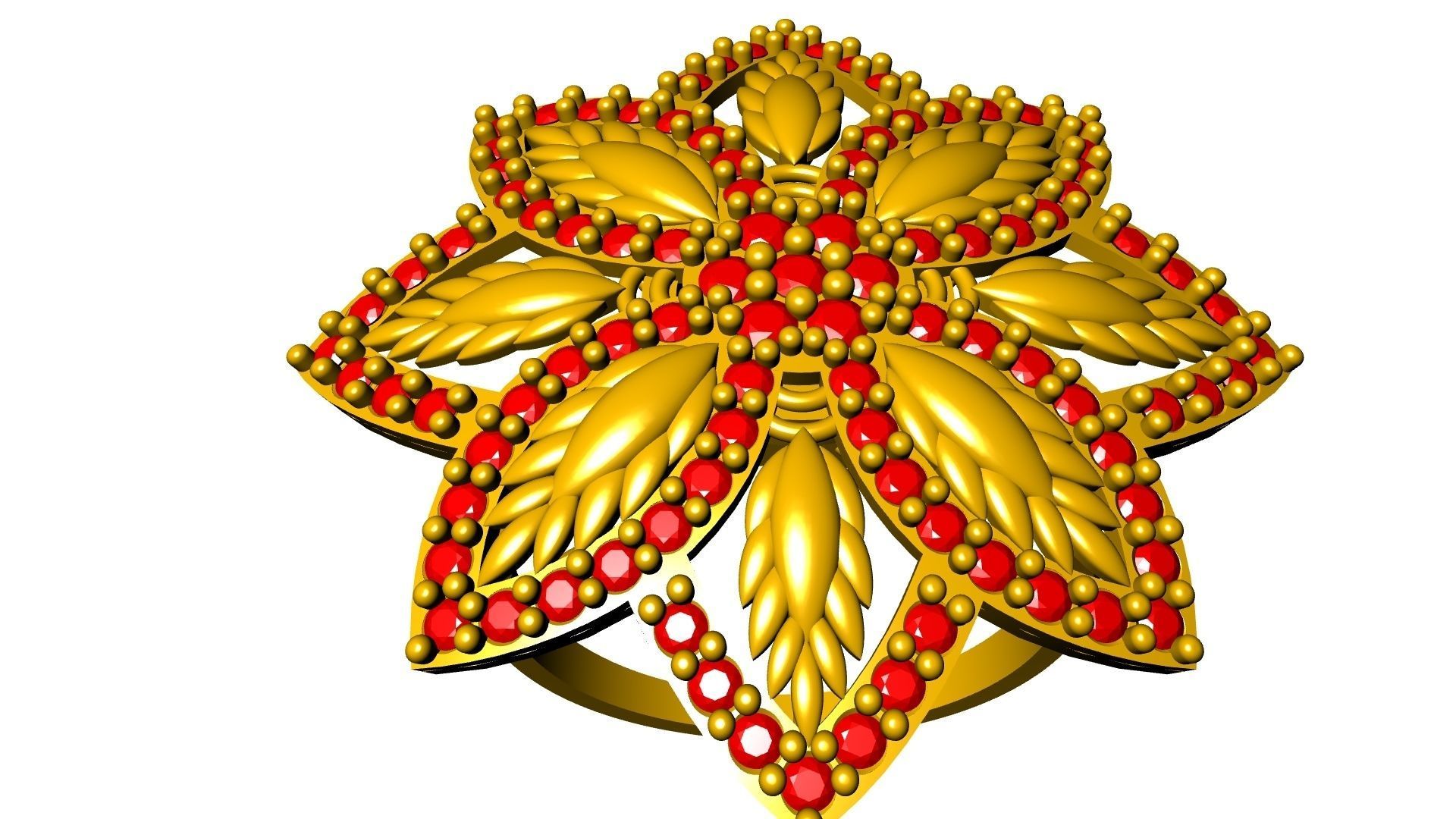 diamondring 4 petal stl verified 3D print model_1