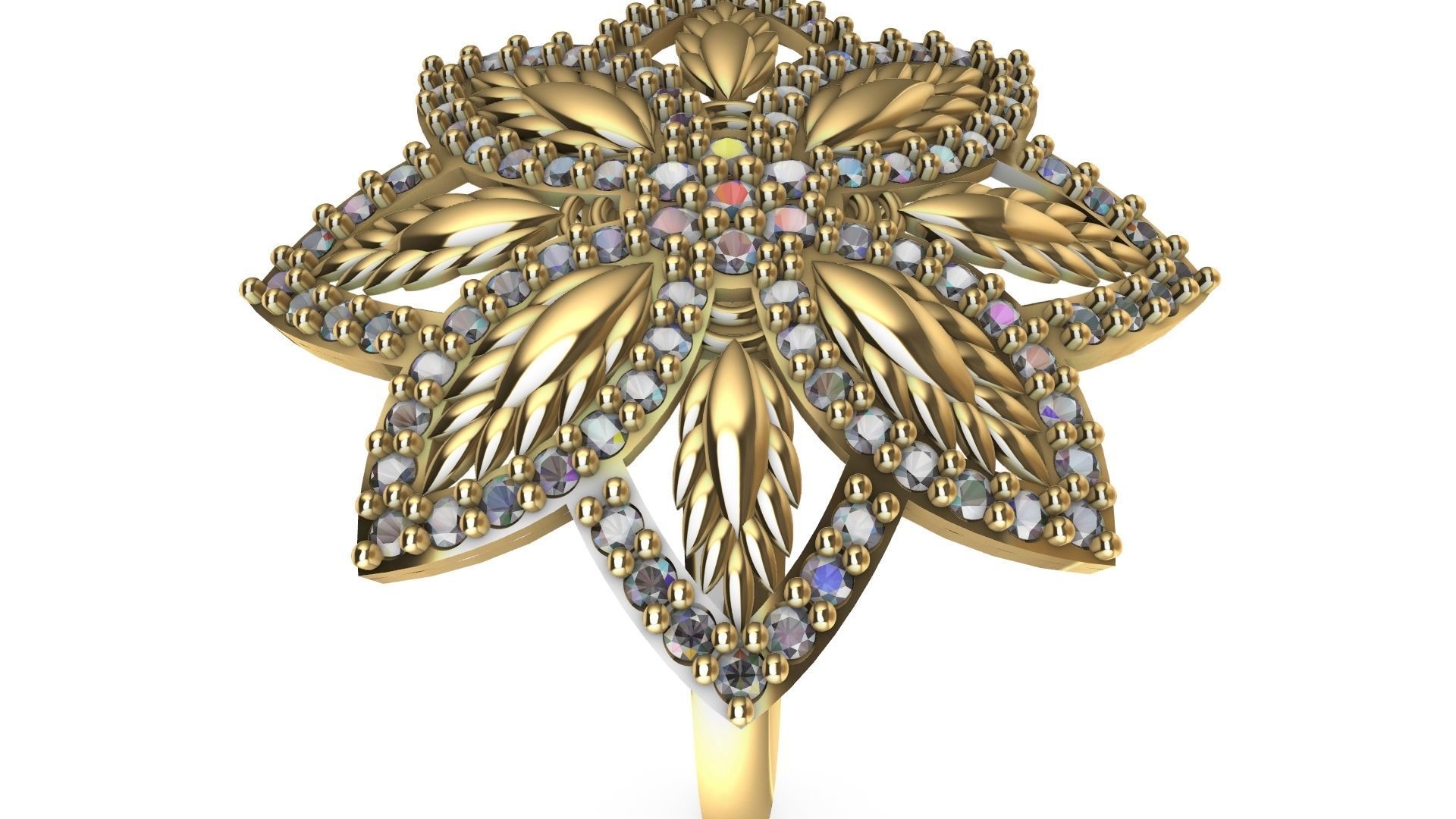 diamondring 4 petal stl verified 3D print model_17