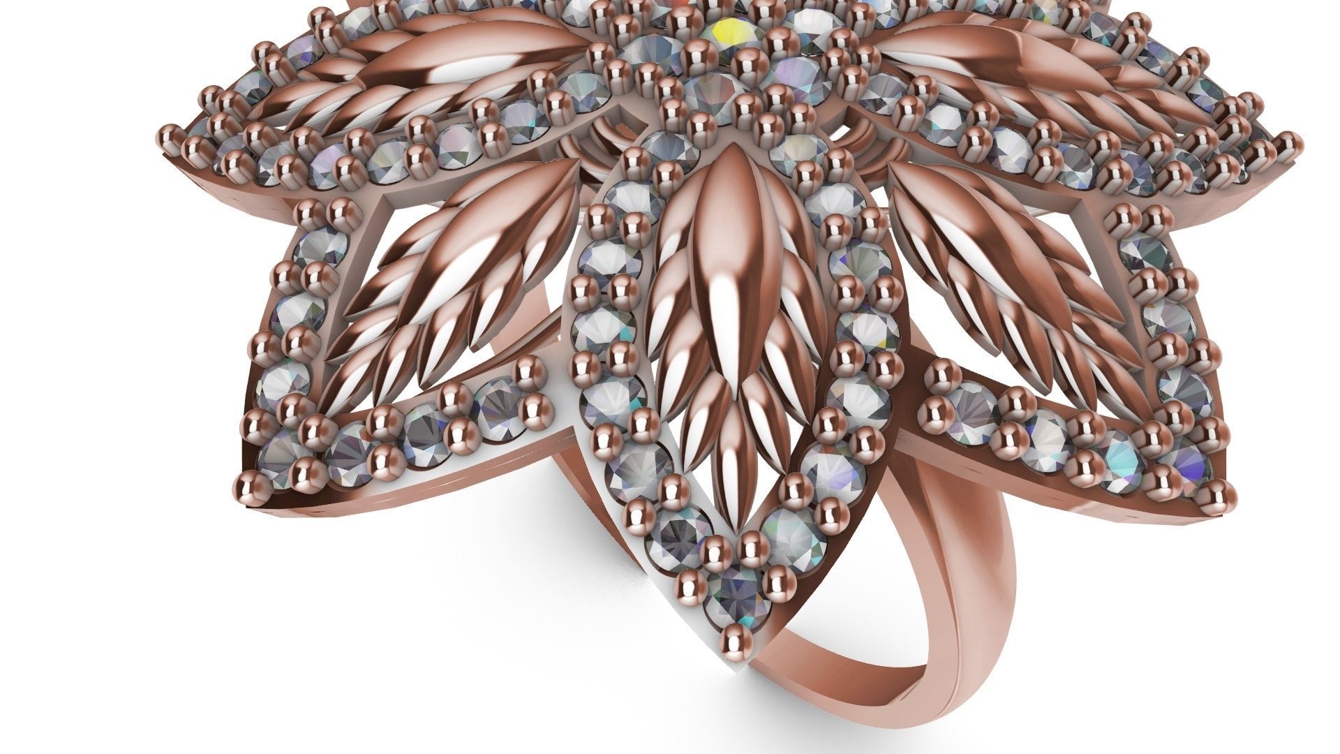 diamondring 4 petal stl verified 3D print model_20