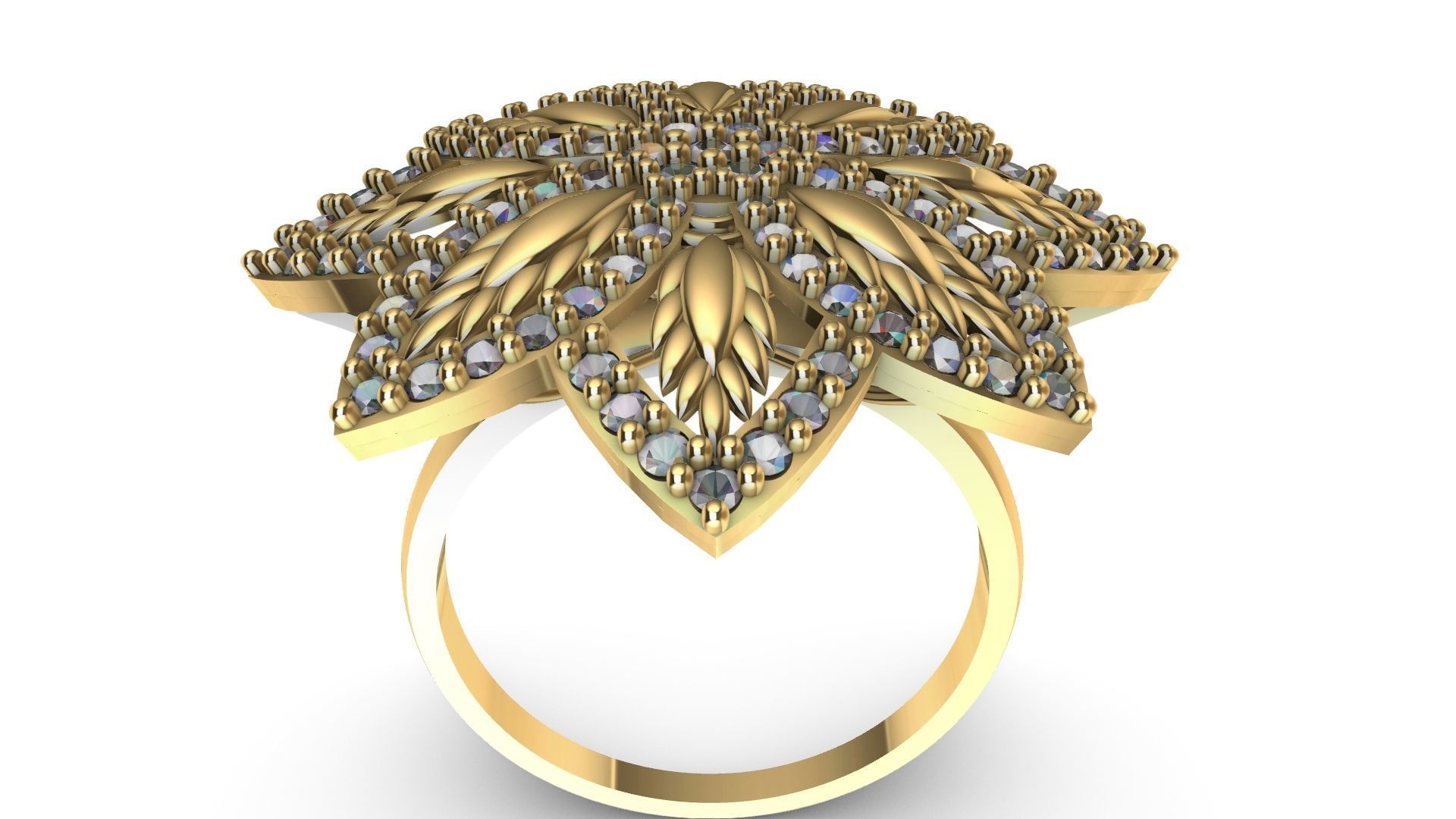 diamondring 4 petal stl verified 3D print model_14