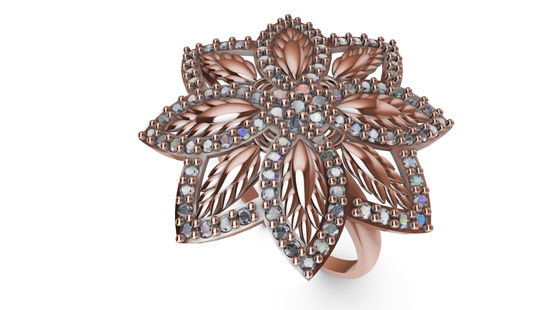 diamondring 4 petal stl verified 3D print model_21