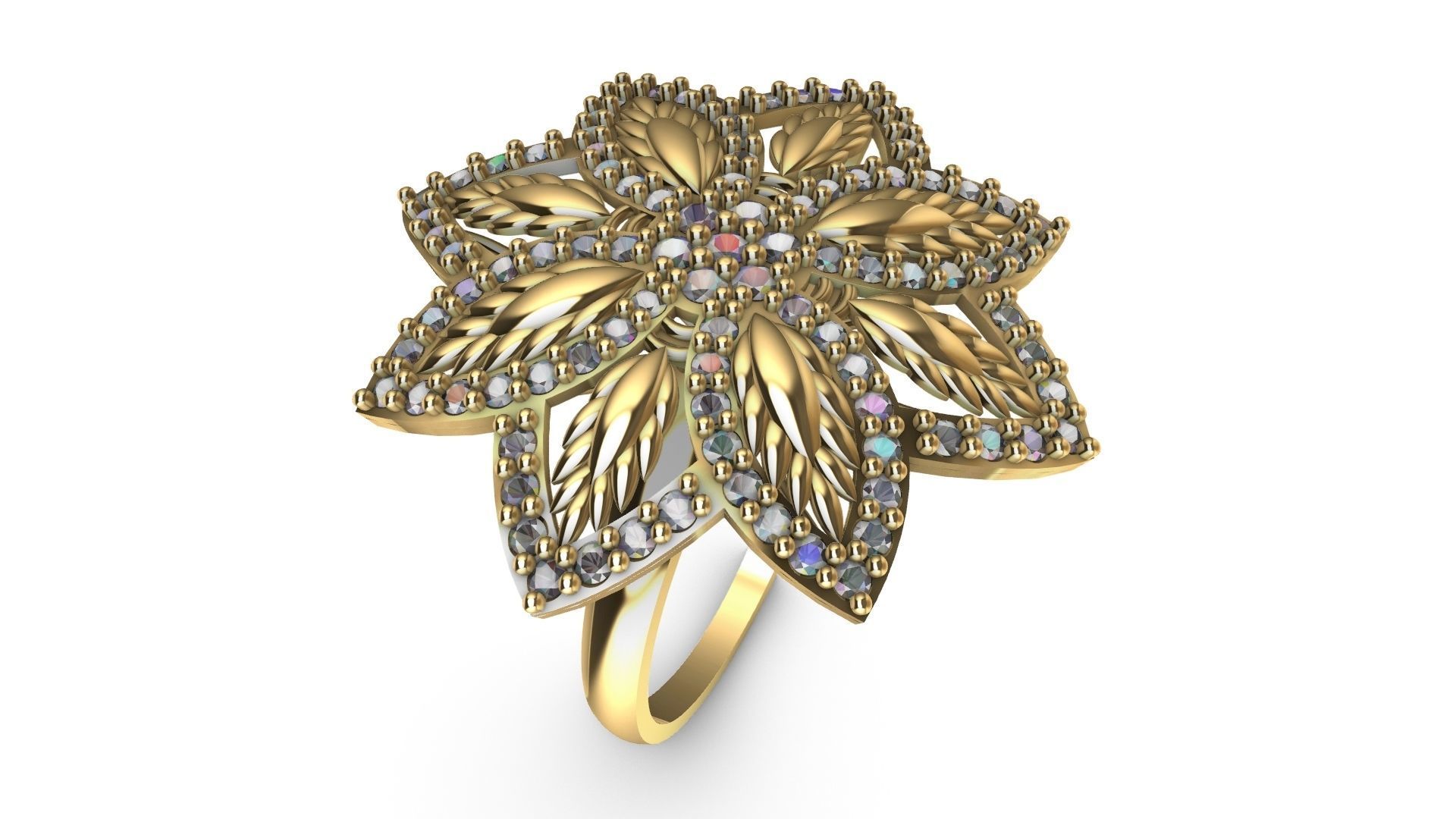 diamondring 4 petal stl verified 3D print model_18