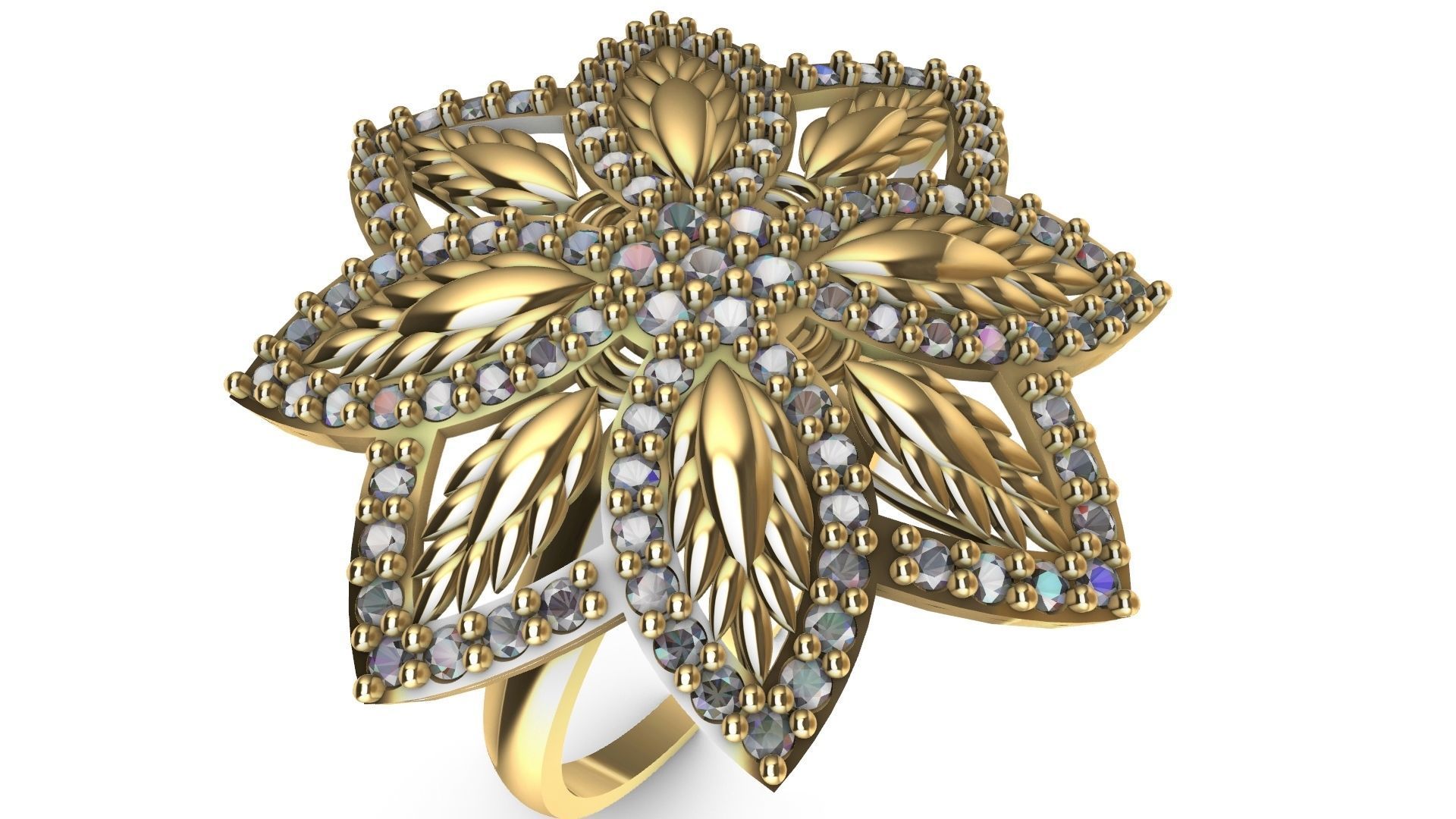 diamondring 4 petal stl verified 3D print model_19