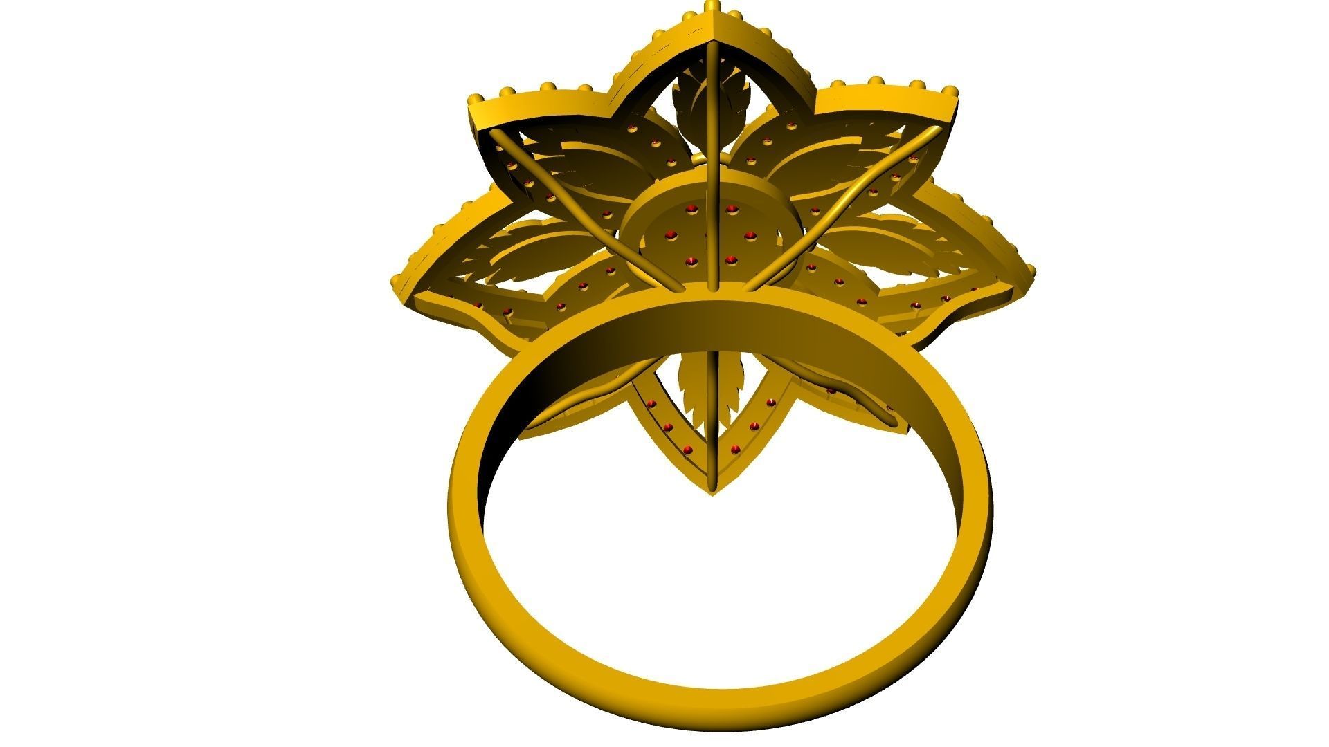 diamondring 4 petal stl verified 3D print model_5