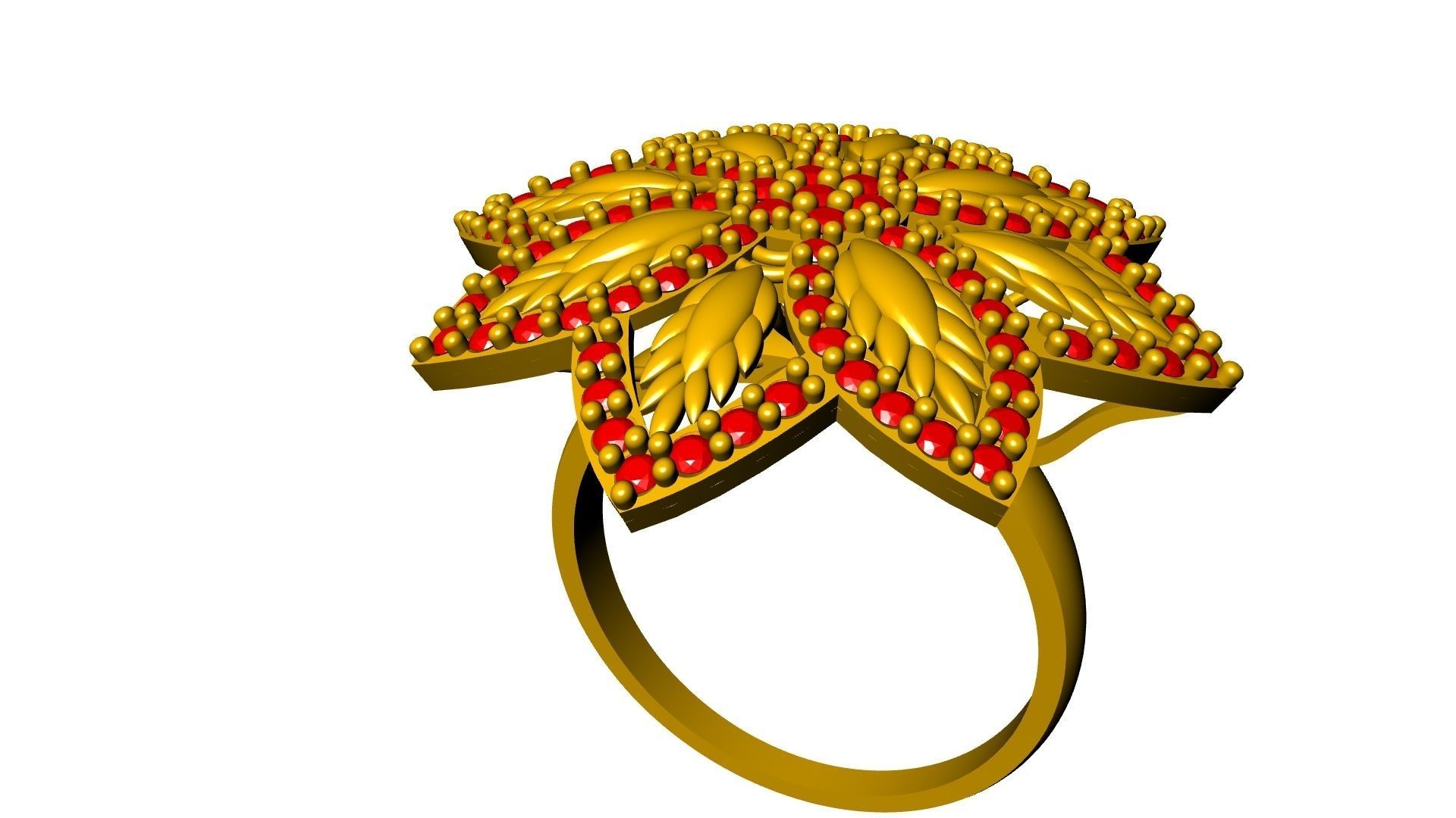 diamondring 4 petal stl verified 3D print model_2