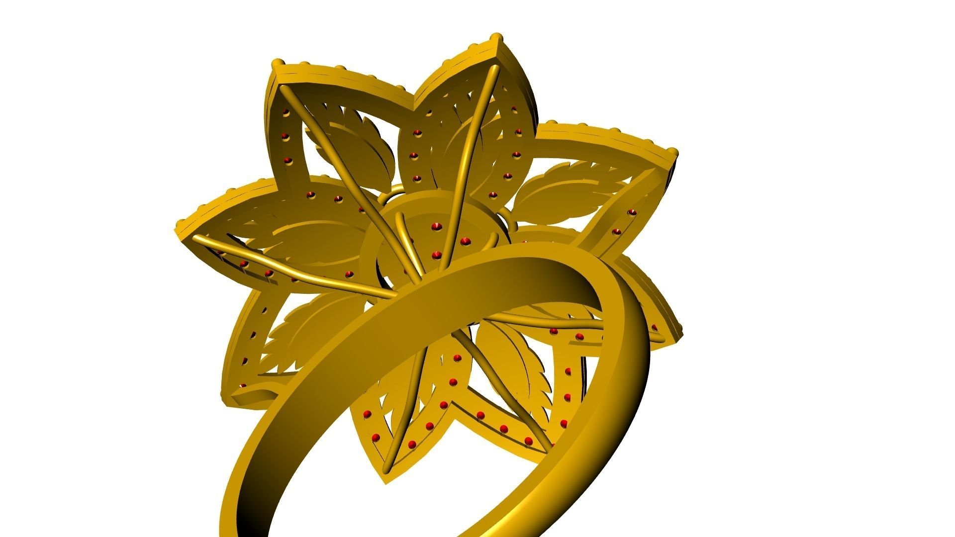 diamondring 4 petal stl verified 3D print model_11