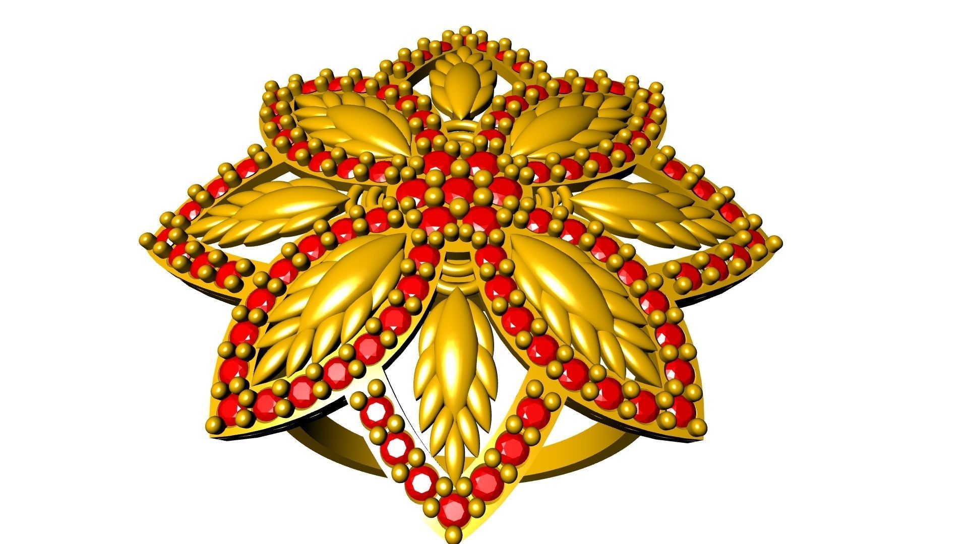 diamondring 4 petal stl verified 3D print model_8