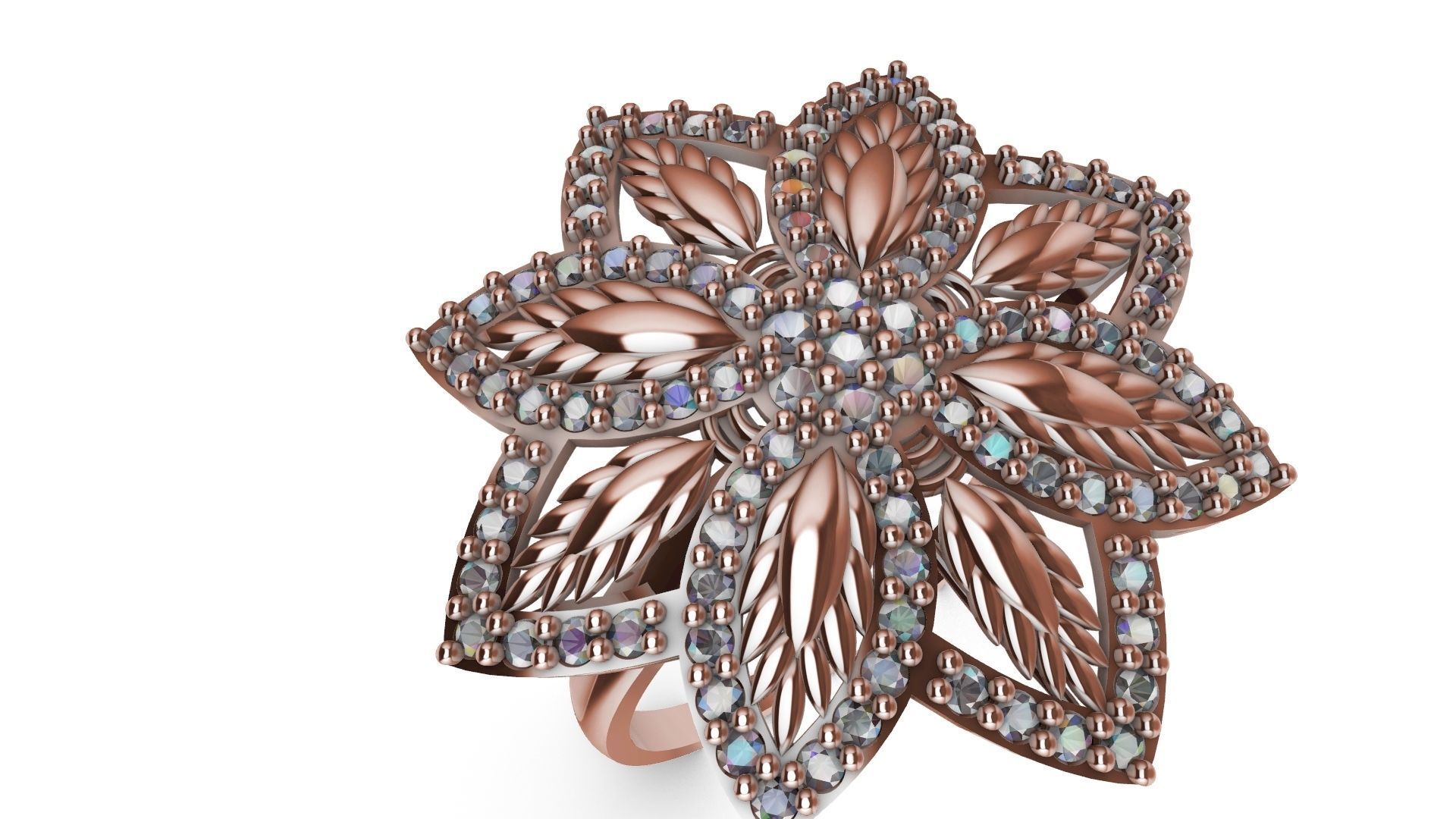 diamondring 4 petal stl verified 3D print model_24