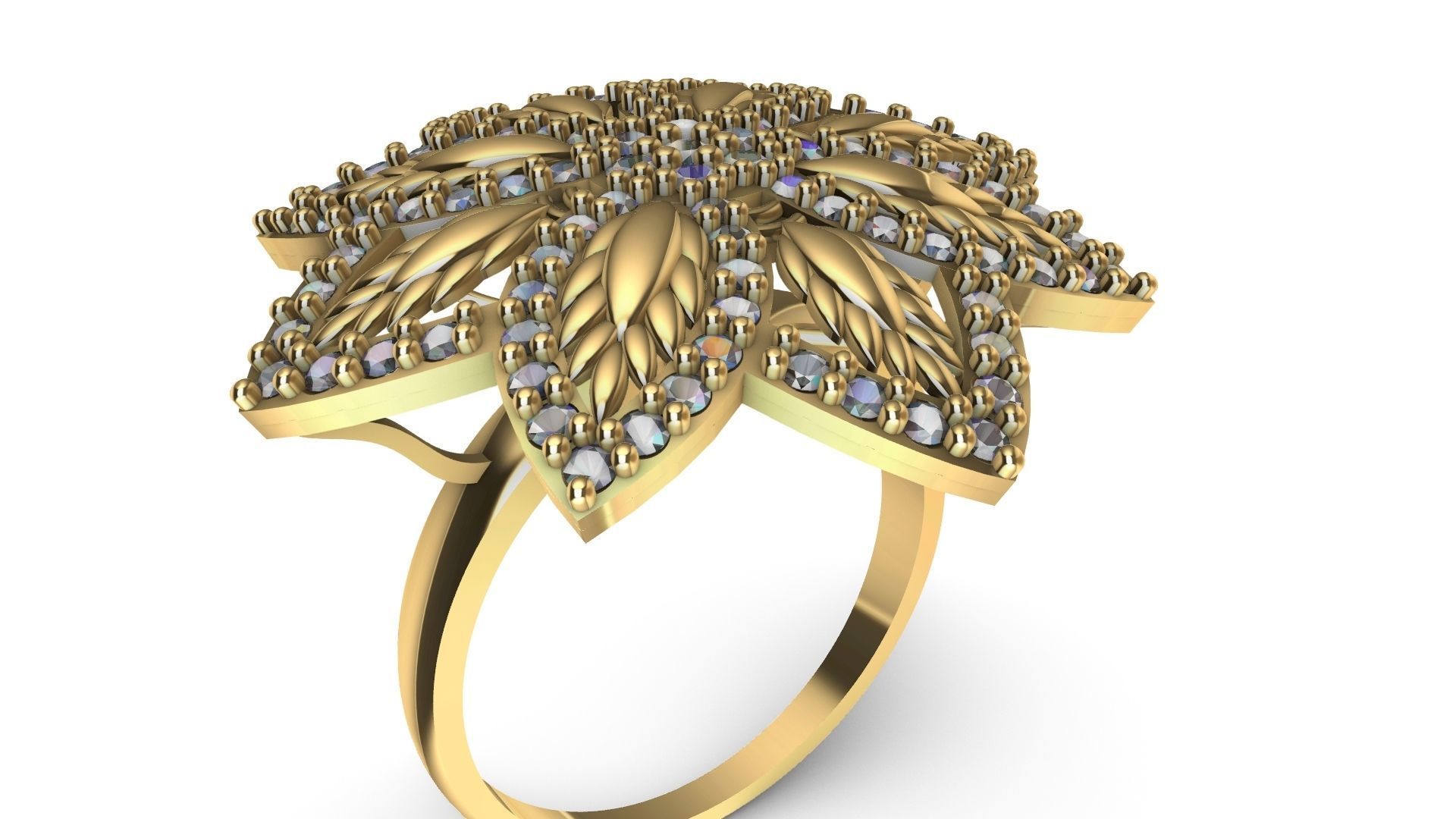 diamondring 4 petal stl verified 3D print model_15