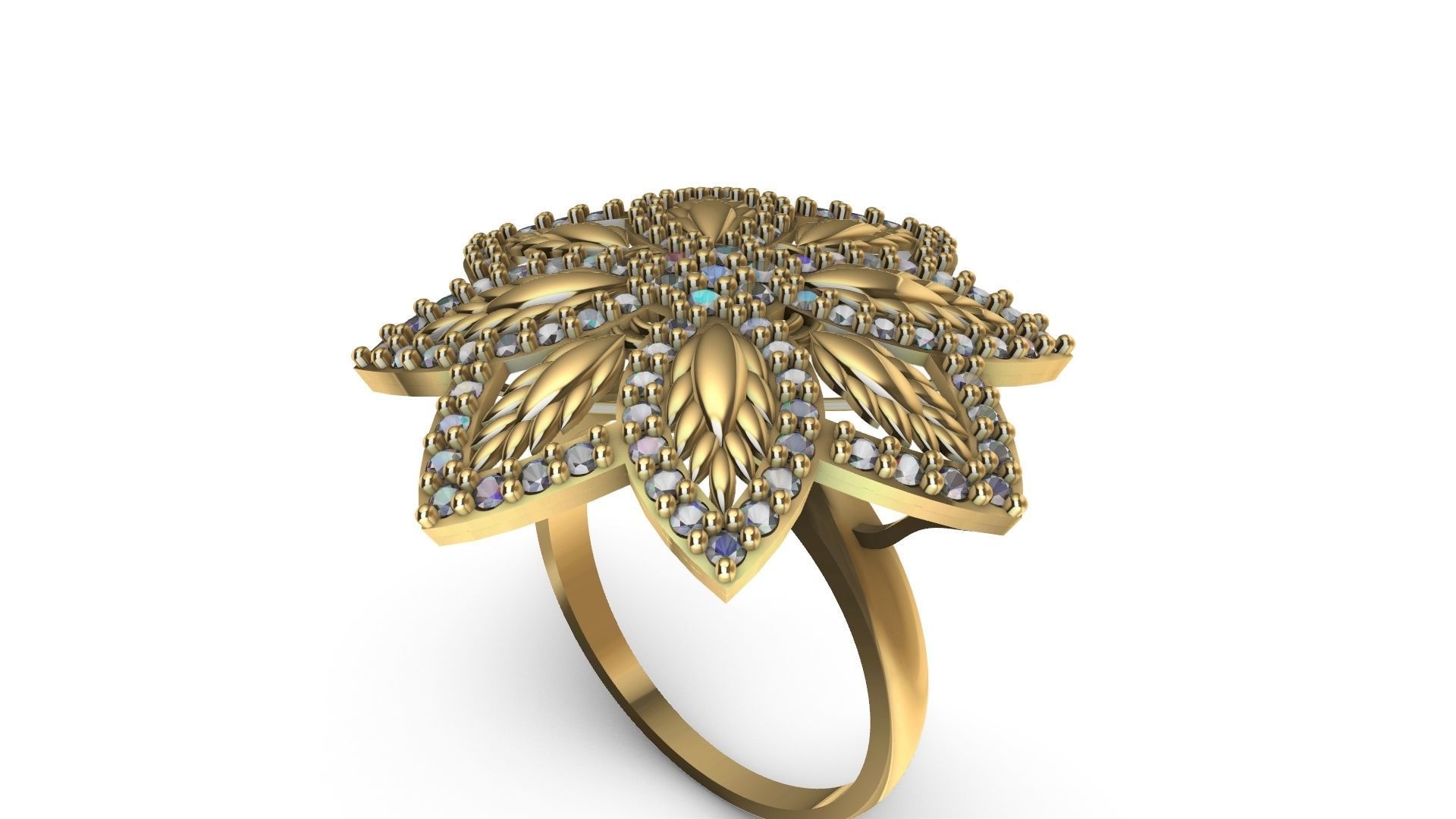 diamondring 4 petal stl verified 3D print model_13