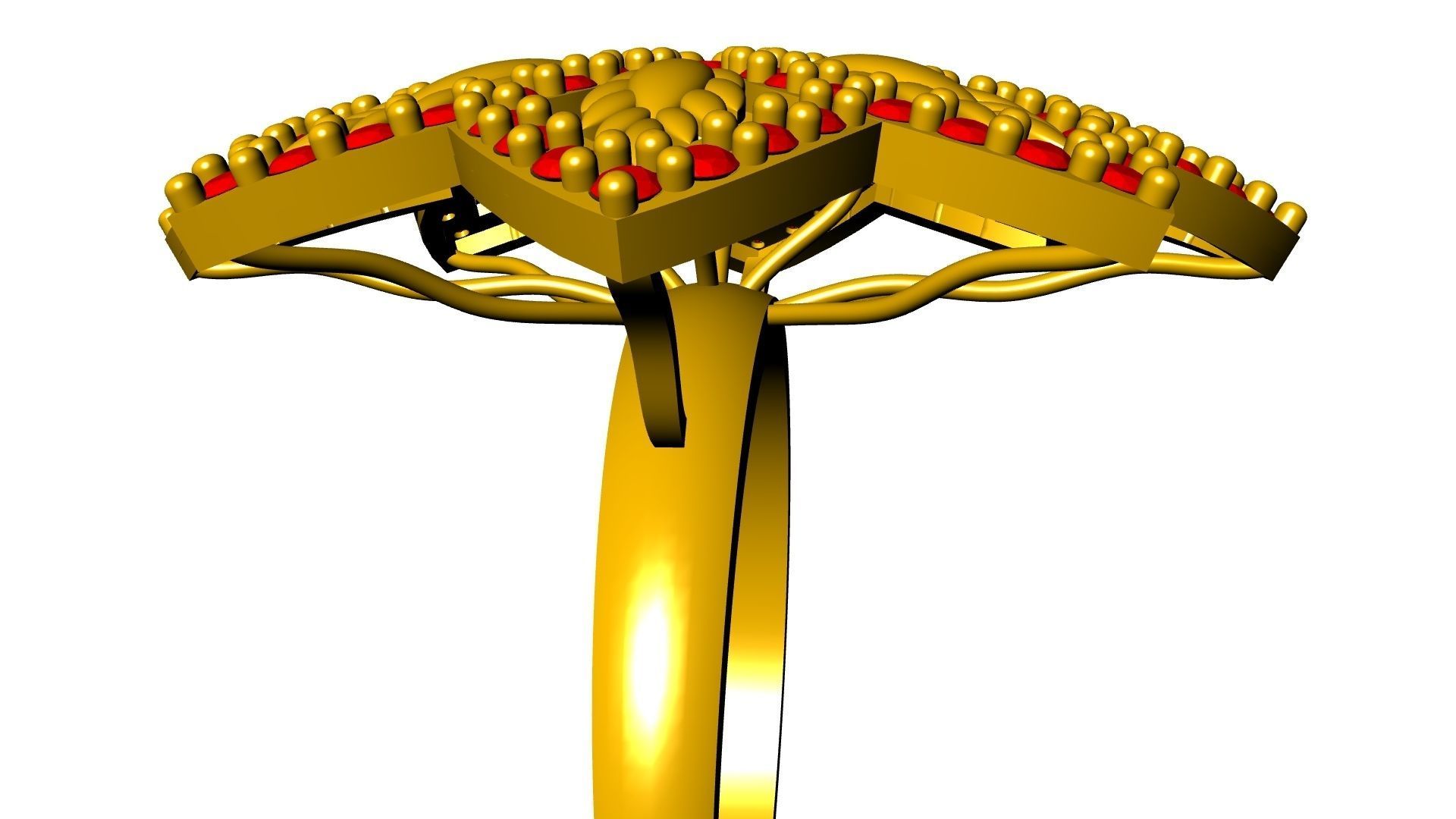 diamondring 4 petal stl verified 3D print model_10