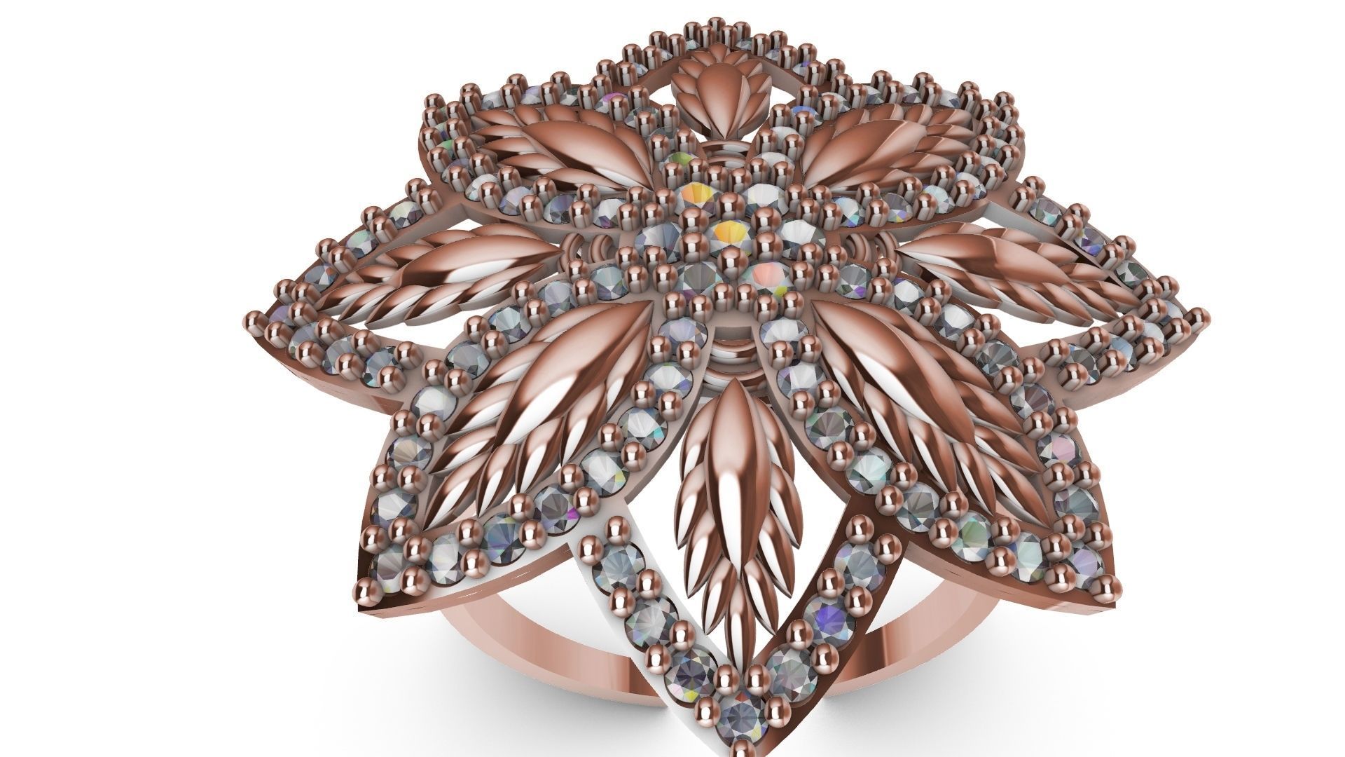 diamondring 4 petal stl verified 3D print model_22