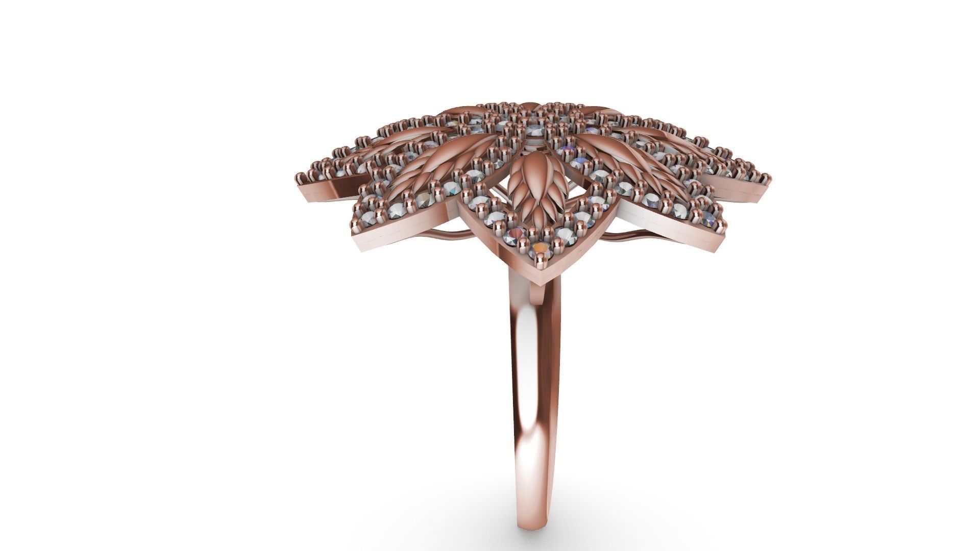 diamondring 4 petal stl verified 3D print model_25