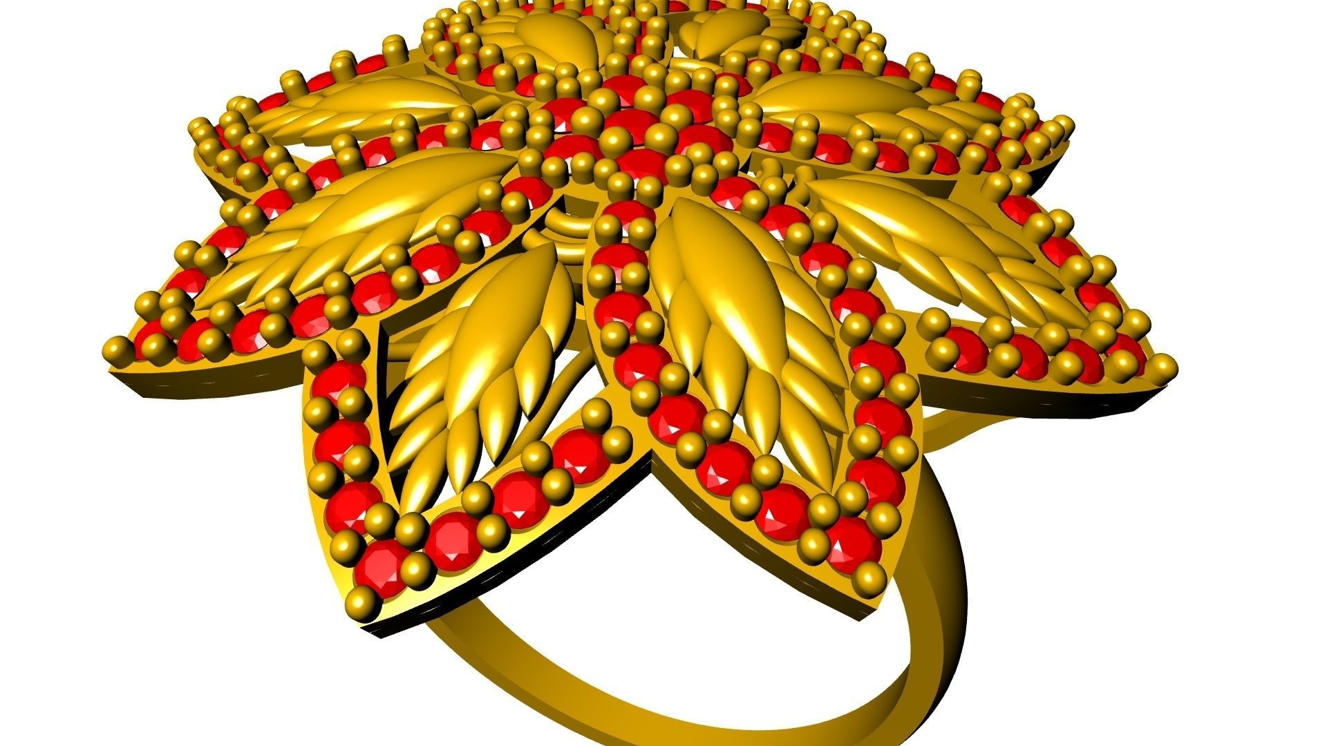 diamondring 4 petal stl verified 3D print model_7