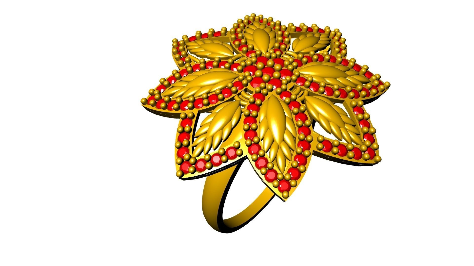 diamondring 4 petal stl verified 3D print model_3