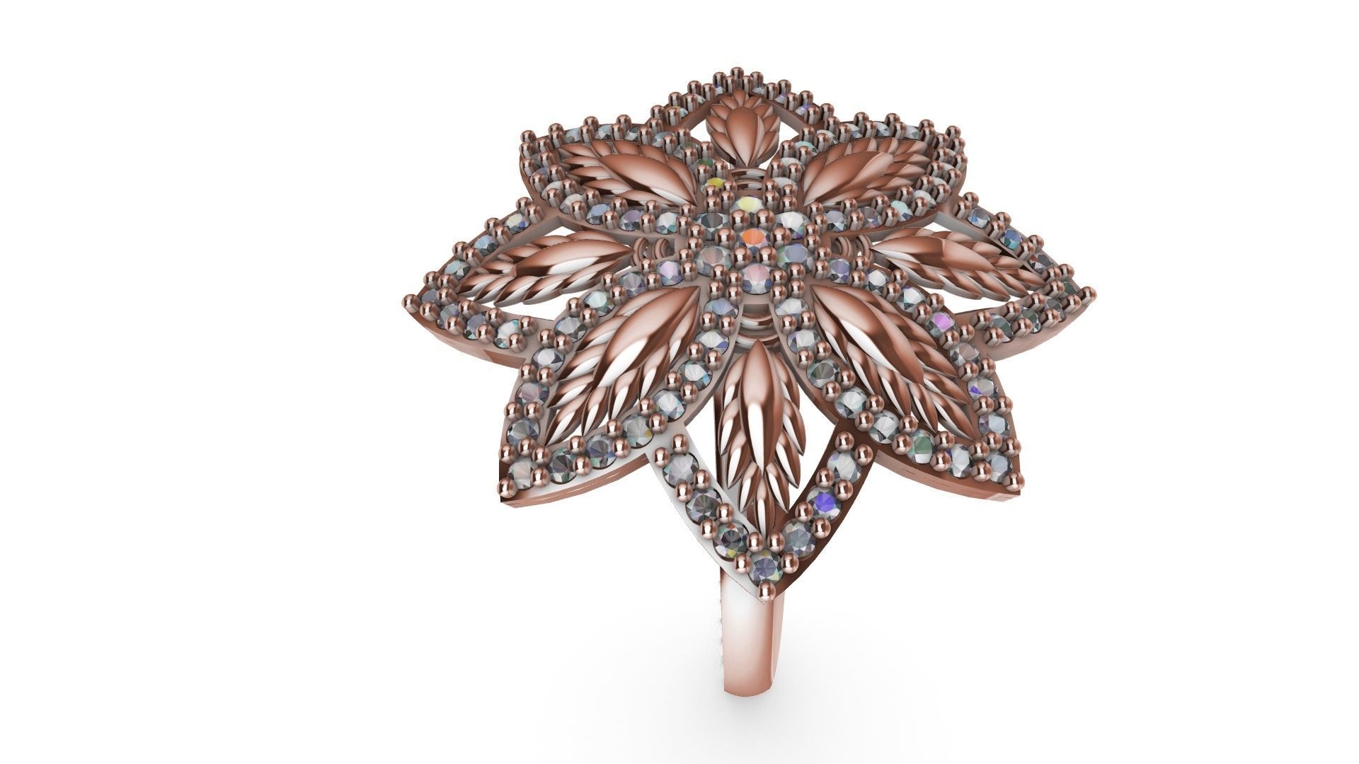 diamondring 4 petal stl verified 3D print model_26