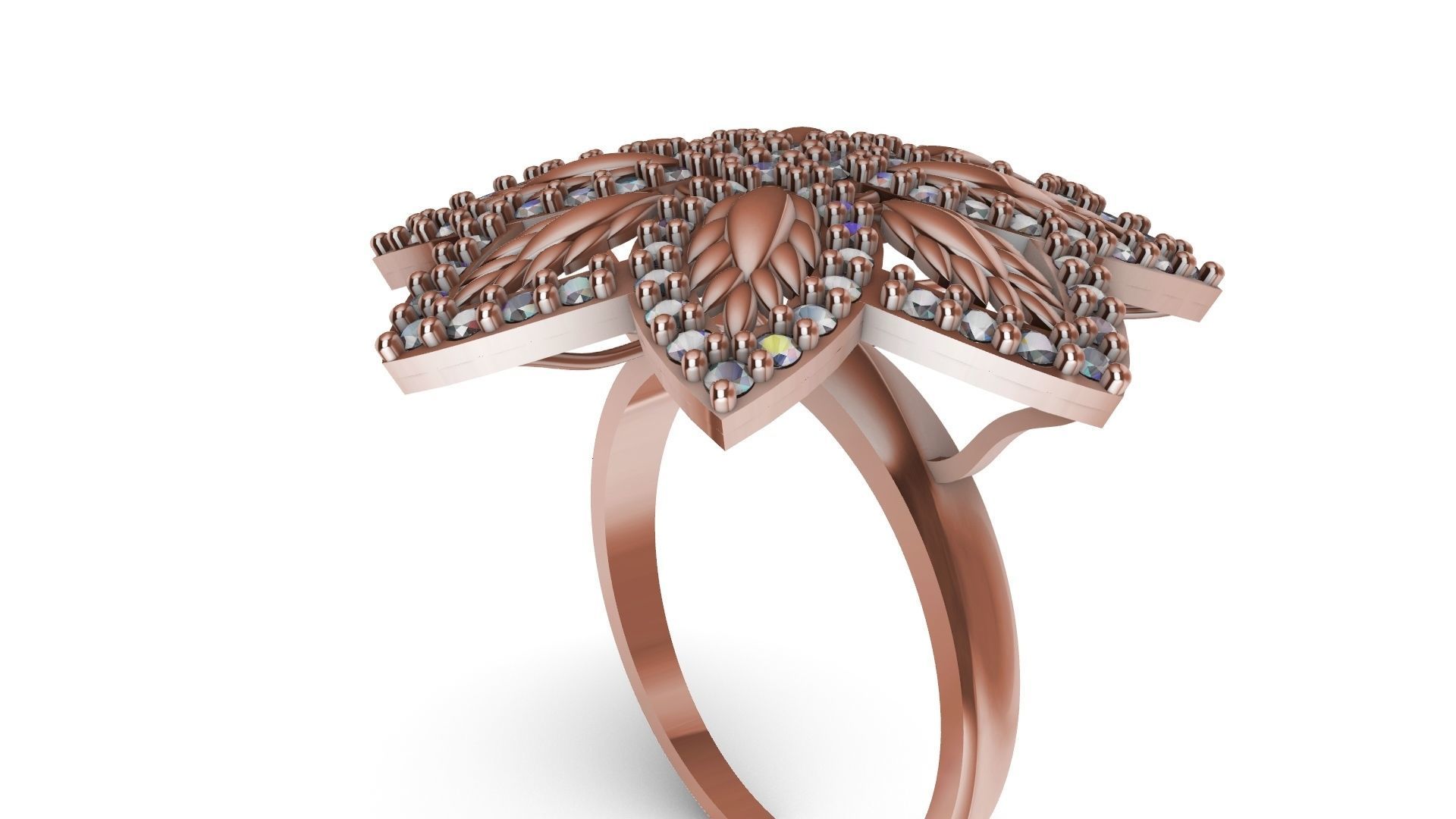 diamondring 4 petal stl verified 3D print model_23