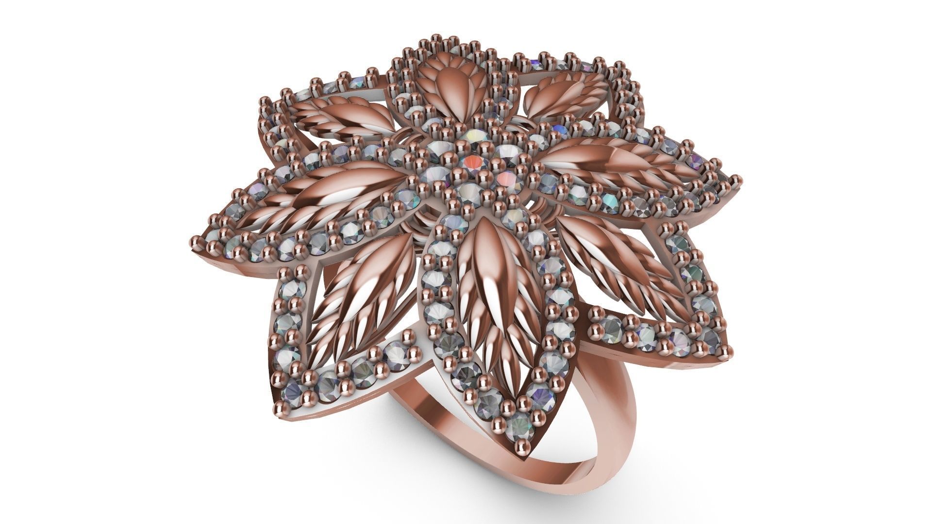 diamondring 4 petal stl verified 3D print model_27