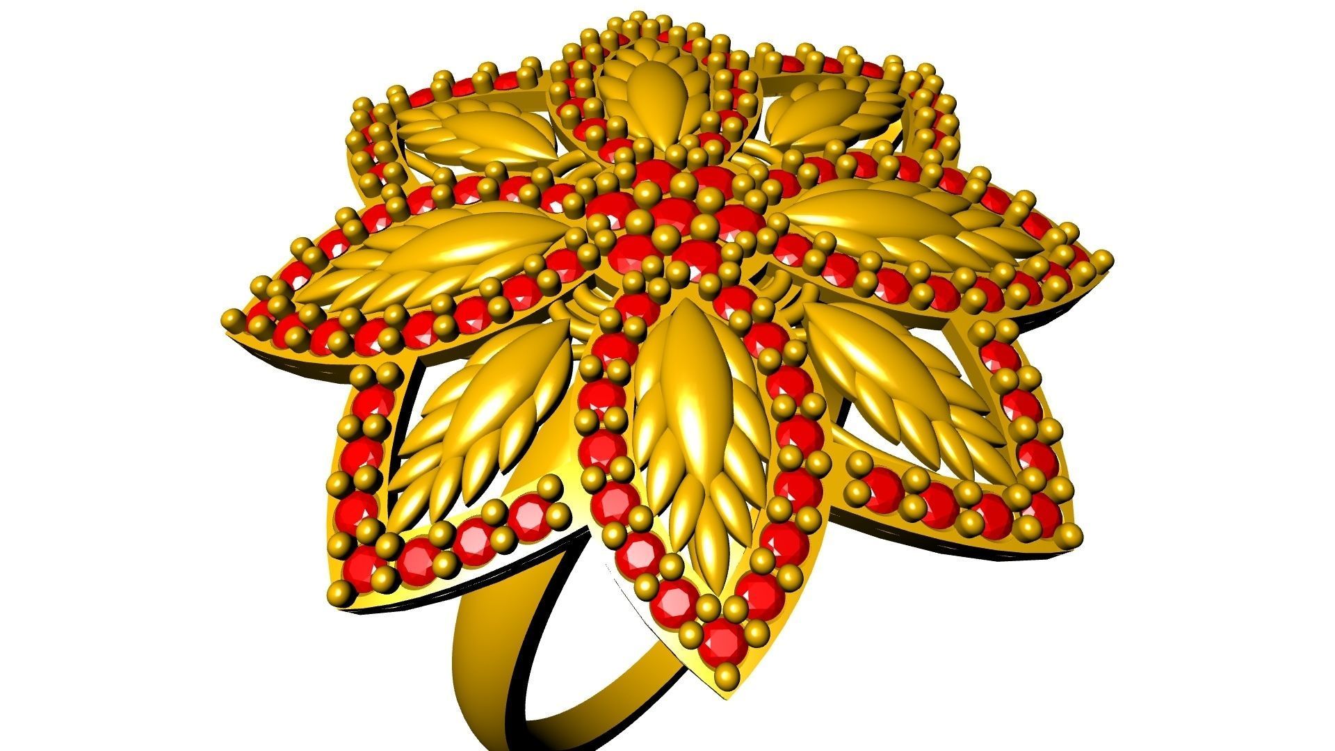 diamondring 4 petal stl verified 3D print model_6