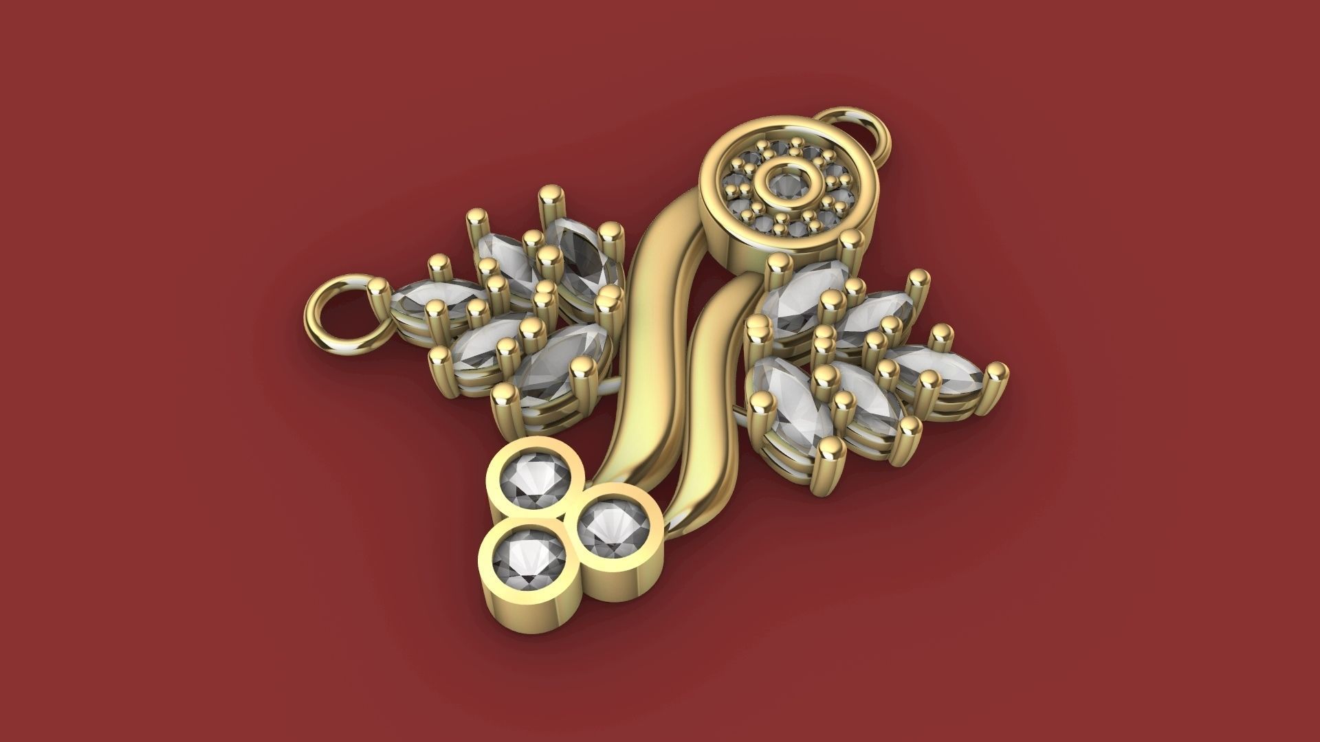 DESIGNER DAIMOND PENDANT STL VERIFIED 3D print model_3