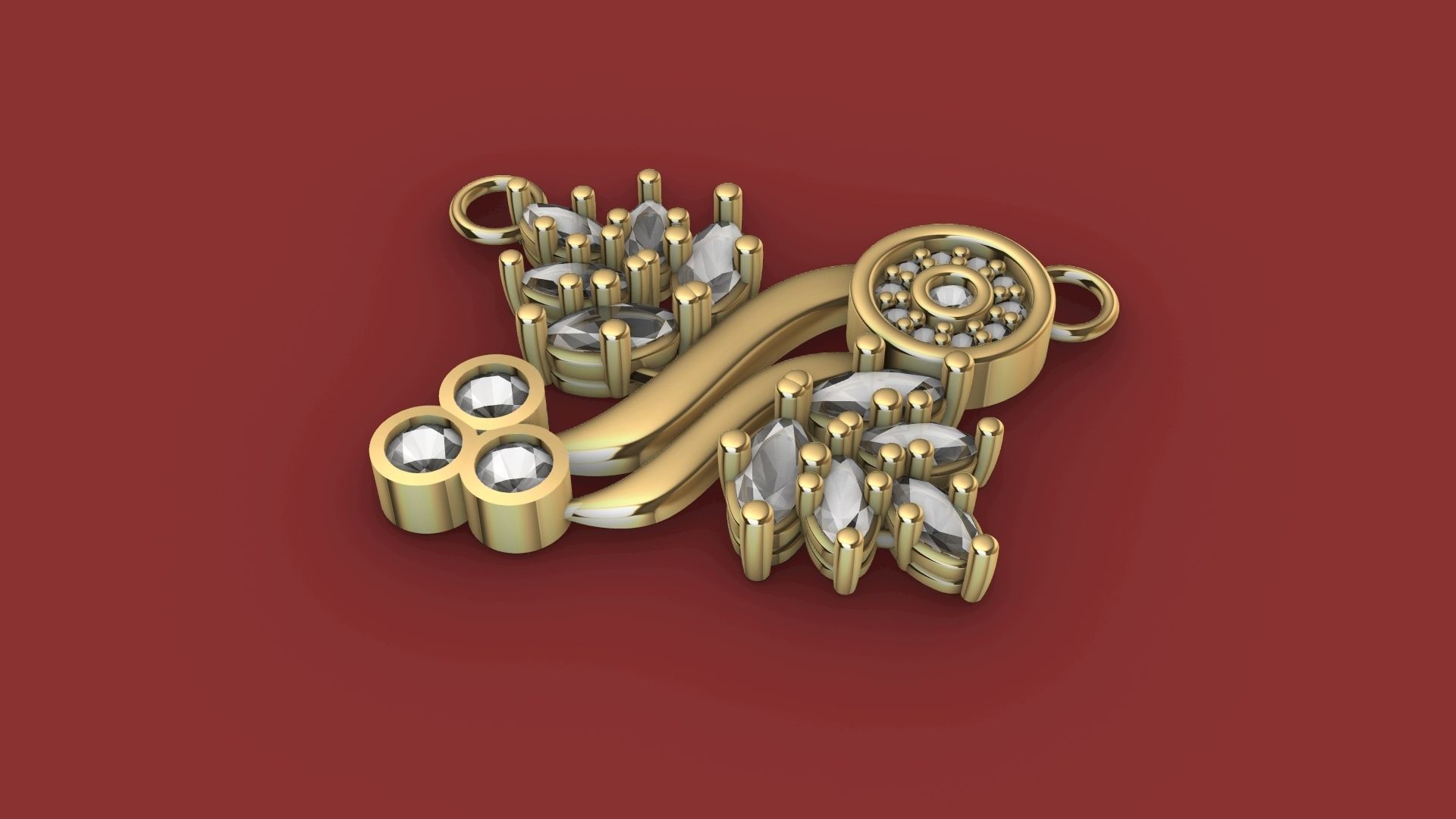 DESIGNER DAIMOND PENDANT STL VERIFIED 3D print model_4