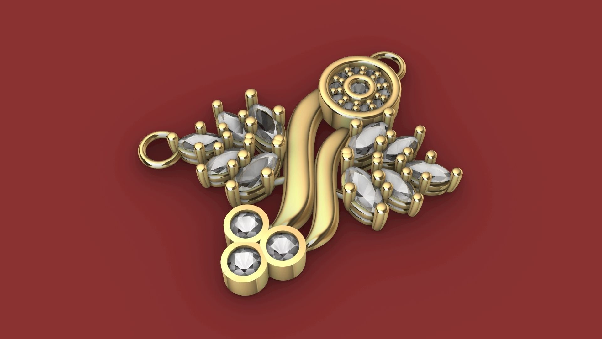 DESIGNER DAIMOND PENDANT STL VERIFIED 3D print model_2