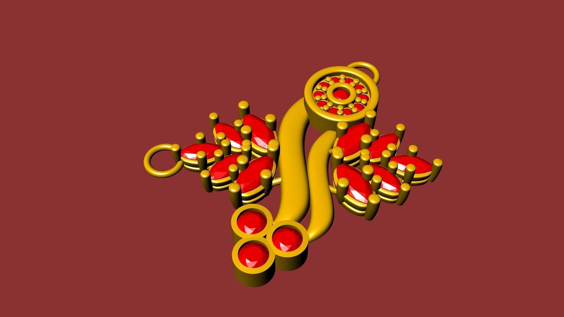 DESIGNER DAIMOND PENDANT STL VERIFIED 3D print model_10