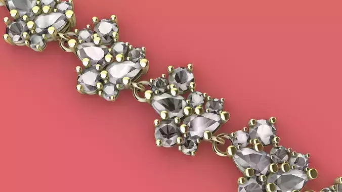 Pear Brilliant Diamond Bracelet stl verified 3D print model
