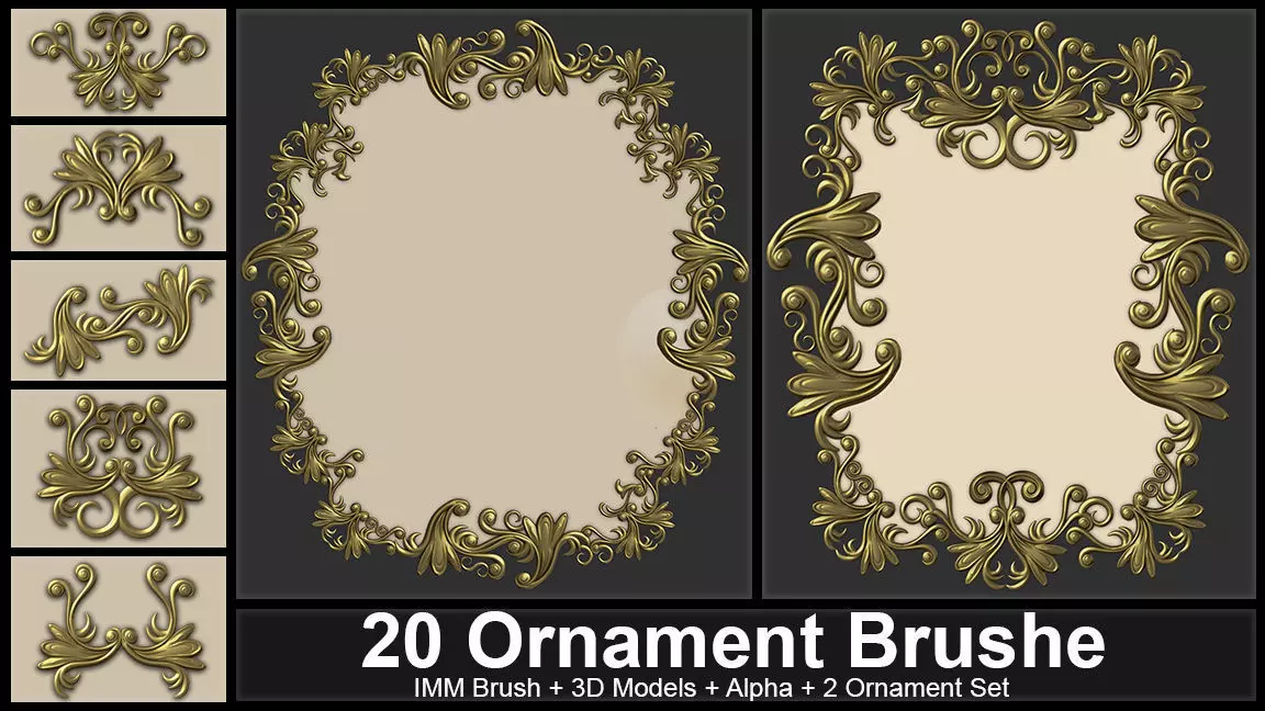Ornaments Brushes with IMM Brushes and Ornament Set Vol 4 3D model_0