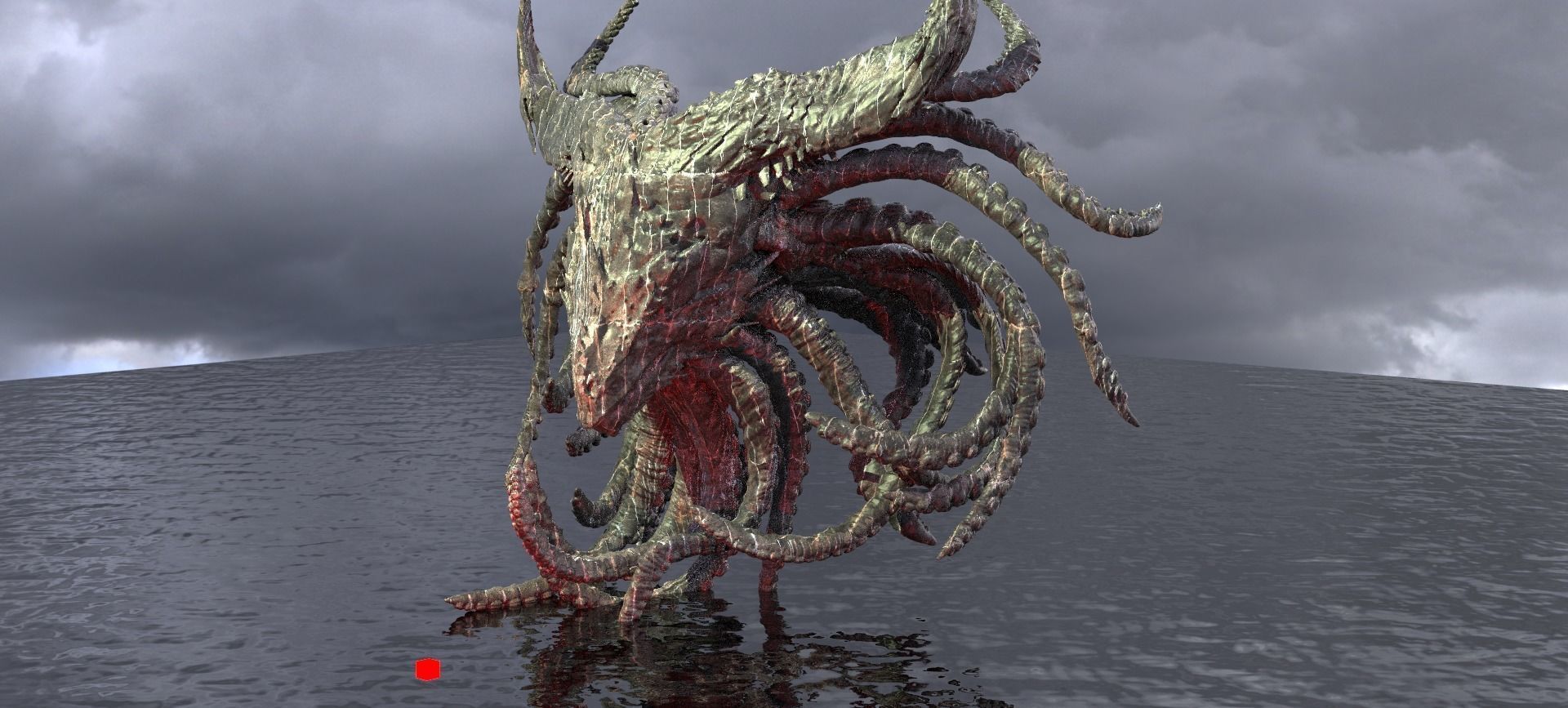 Cthulhu Squid monster sculpture Deep Sea 3 3D model_1