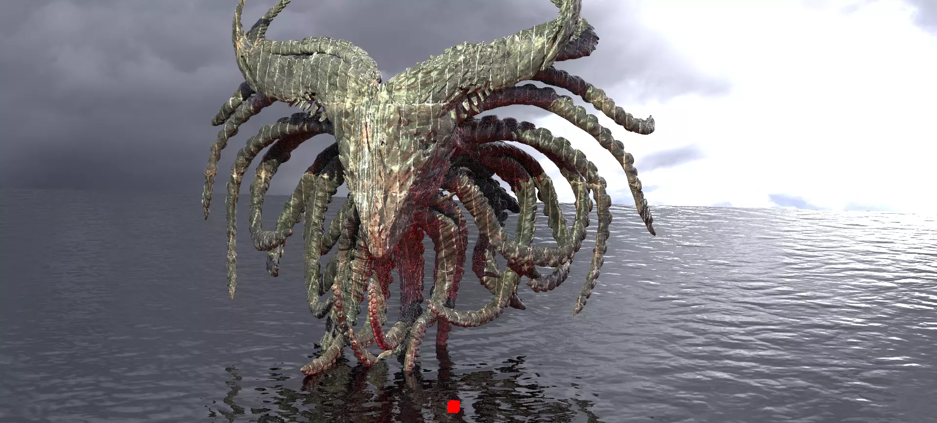 Cthulhu Squid monster sculpture Deep Sea 3 3D model_0