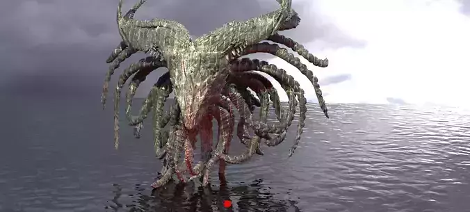 Cthulhu Squid monster sculpture Deep Sea 3 3D model